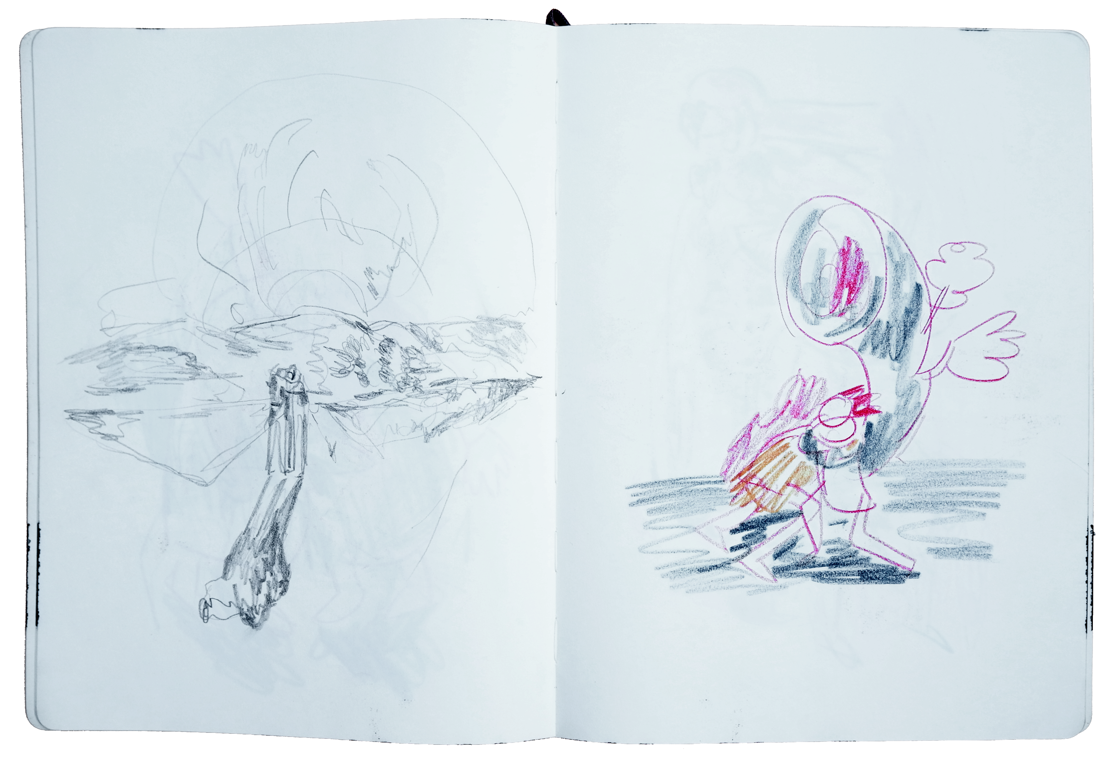 Sketches on paper, 2022-2023. Variable dimensions