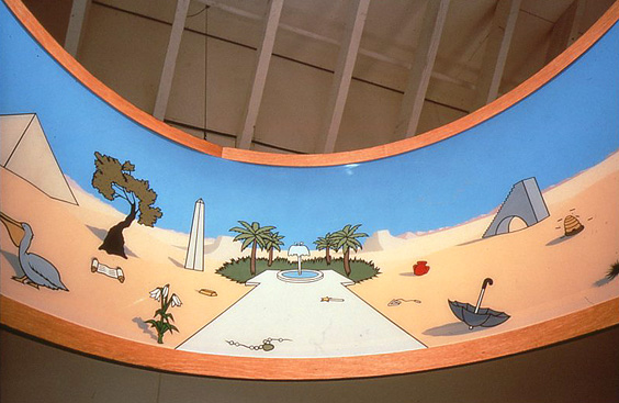 Interior View of “Heaven (Caelum)” one of the 4 Cycloramas of the “Four Last Things”, 72”D, acrylic backpainted on plexiglass