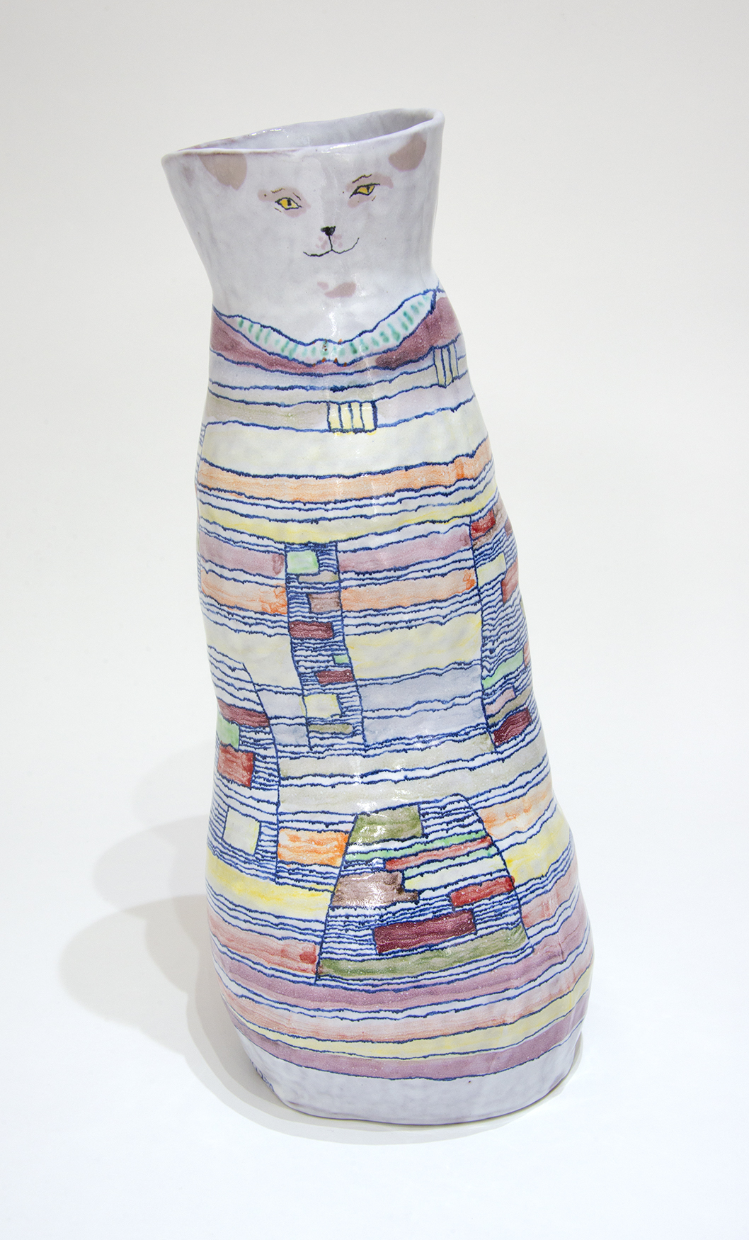 Tapestry cat for Anni. Height 39cms SOLD