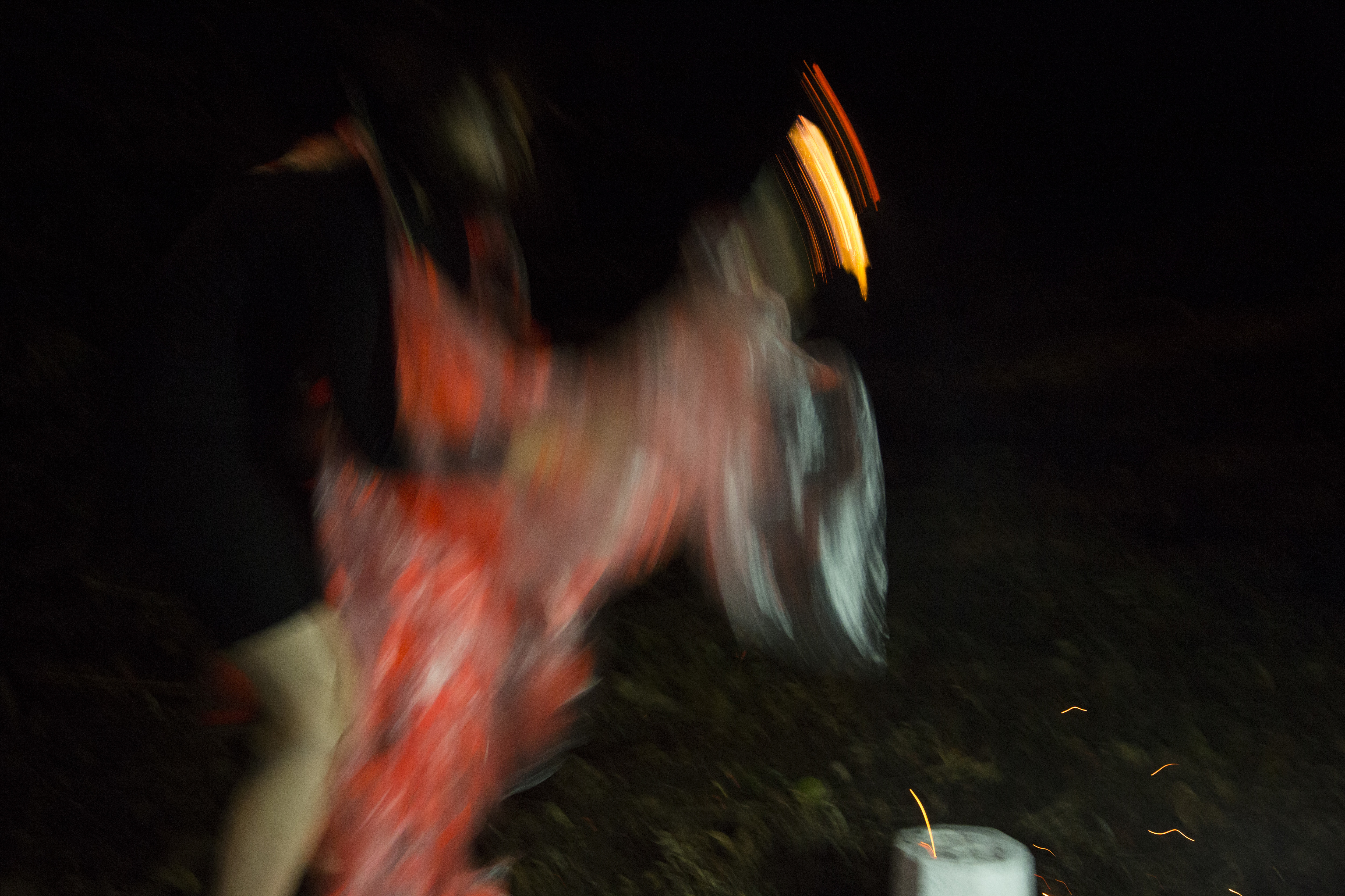 The torch bearers pass on and the commune with the monolith to open portals of self begins