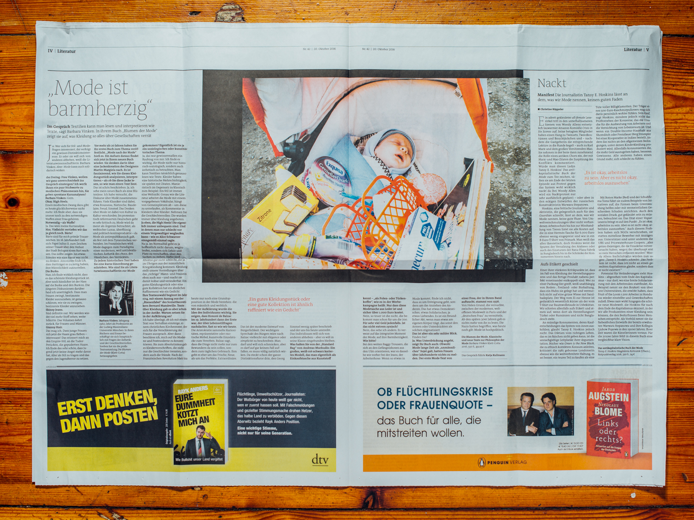 Der Freitag / Bilder aus der Serie "space time discountinuum" in der 8-seitigen Literaturbeilage zur Frankfurter Buchmesse, Oktober 2016