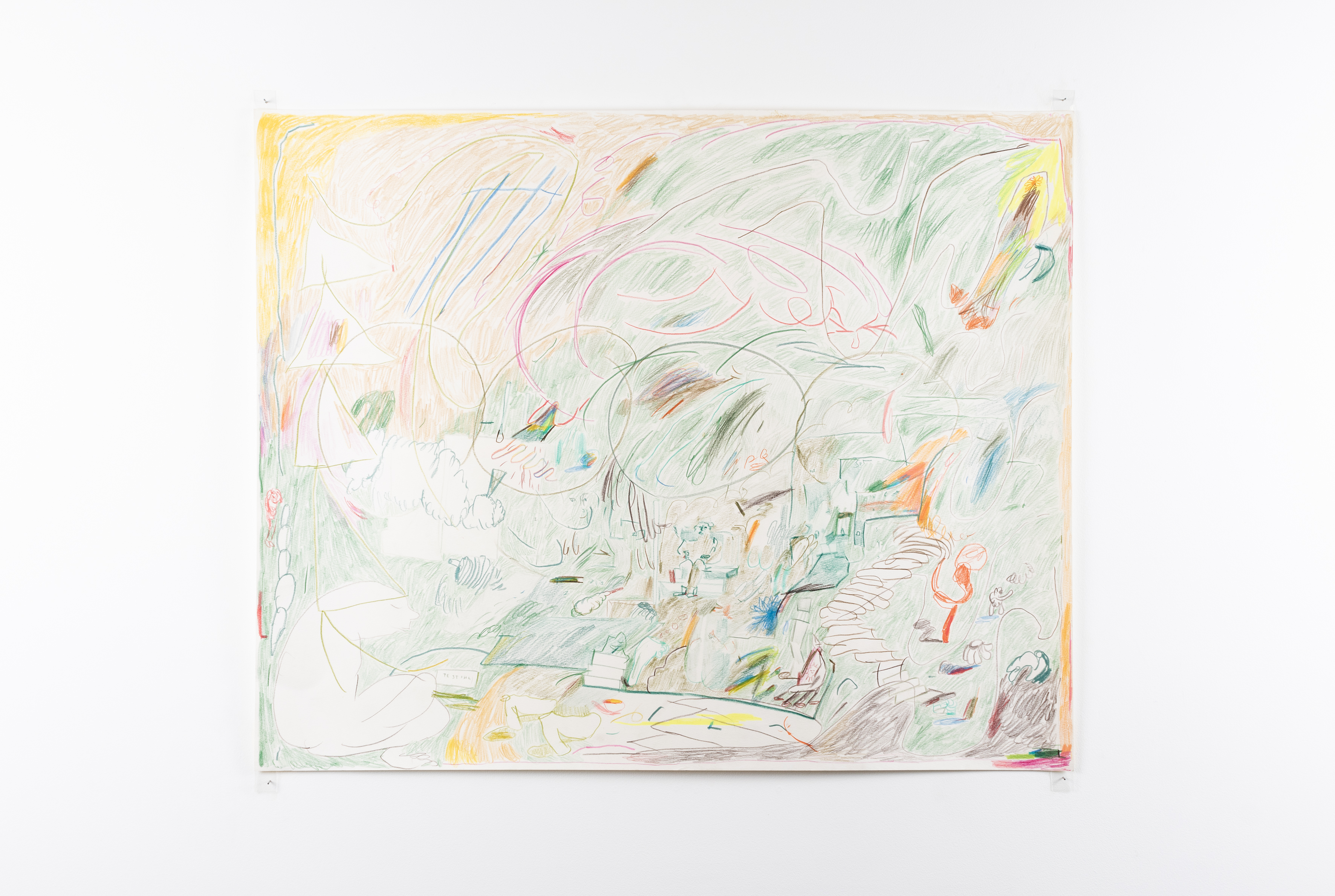 Filthy eyeglass, 2023, Coloured pencil on paper, 78.5 x 63.3 cm