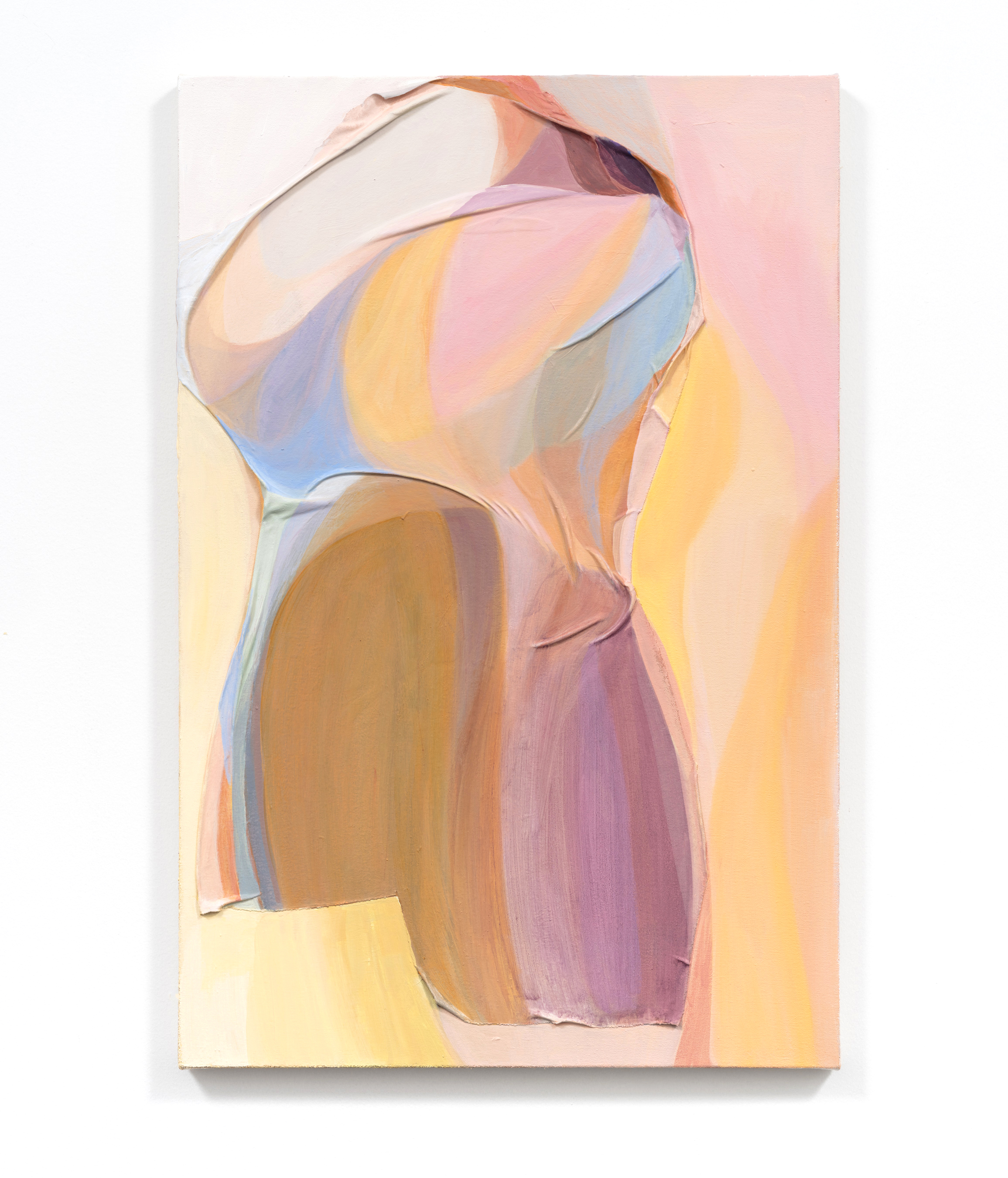 Kouros, 2023, 30 x 20 in, Acrylic and fabric on canvas