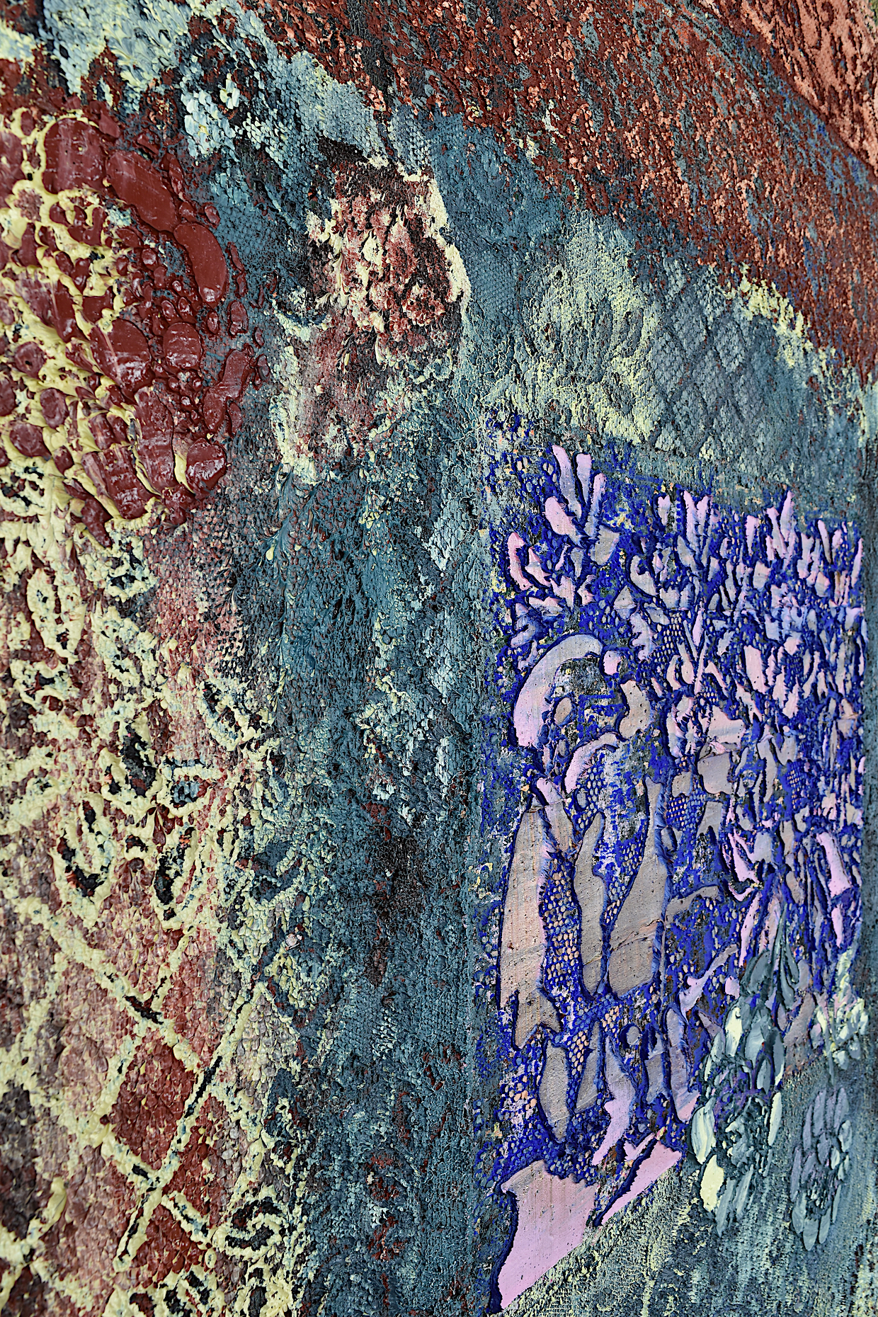  Kim Benson, detail: Field of Extreme Values, 2018, 64 x 46", oil on canvas