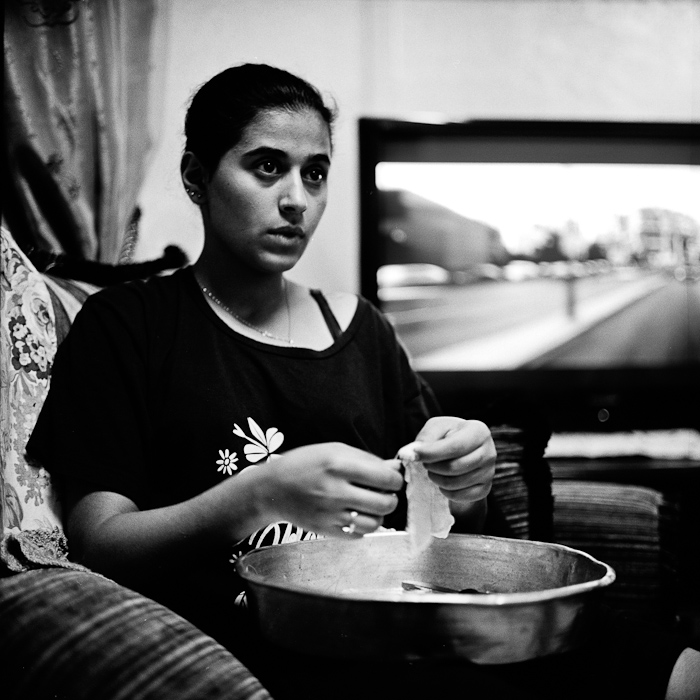 Pr&eacute;paration du karshat, un plat de boyaux de mouton farcis