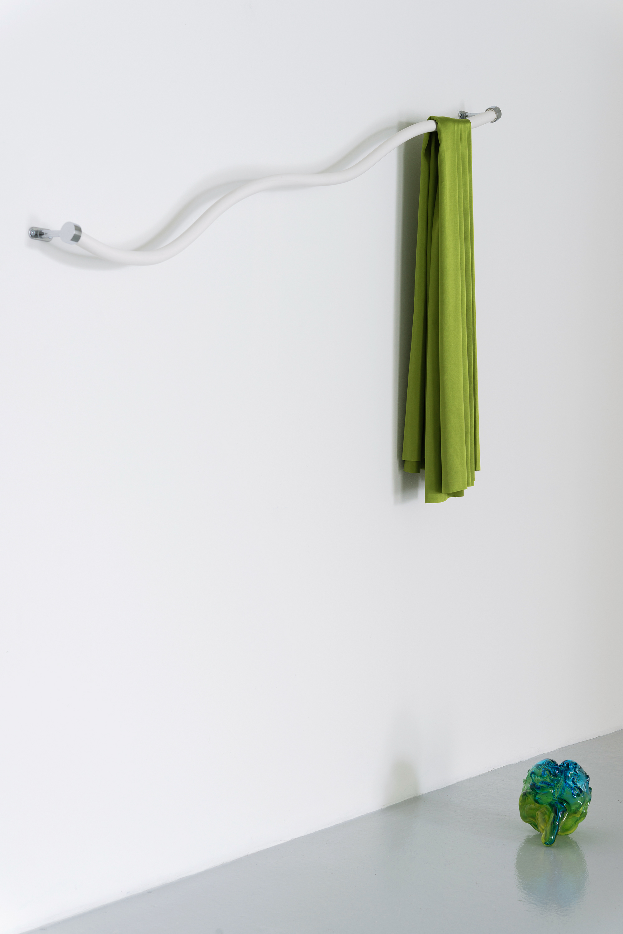 Porcelain, silk, blown glass, hardware