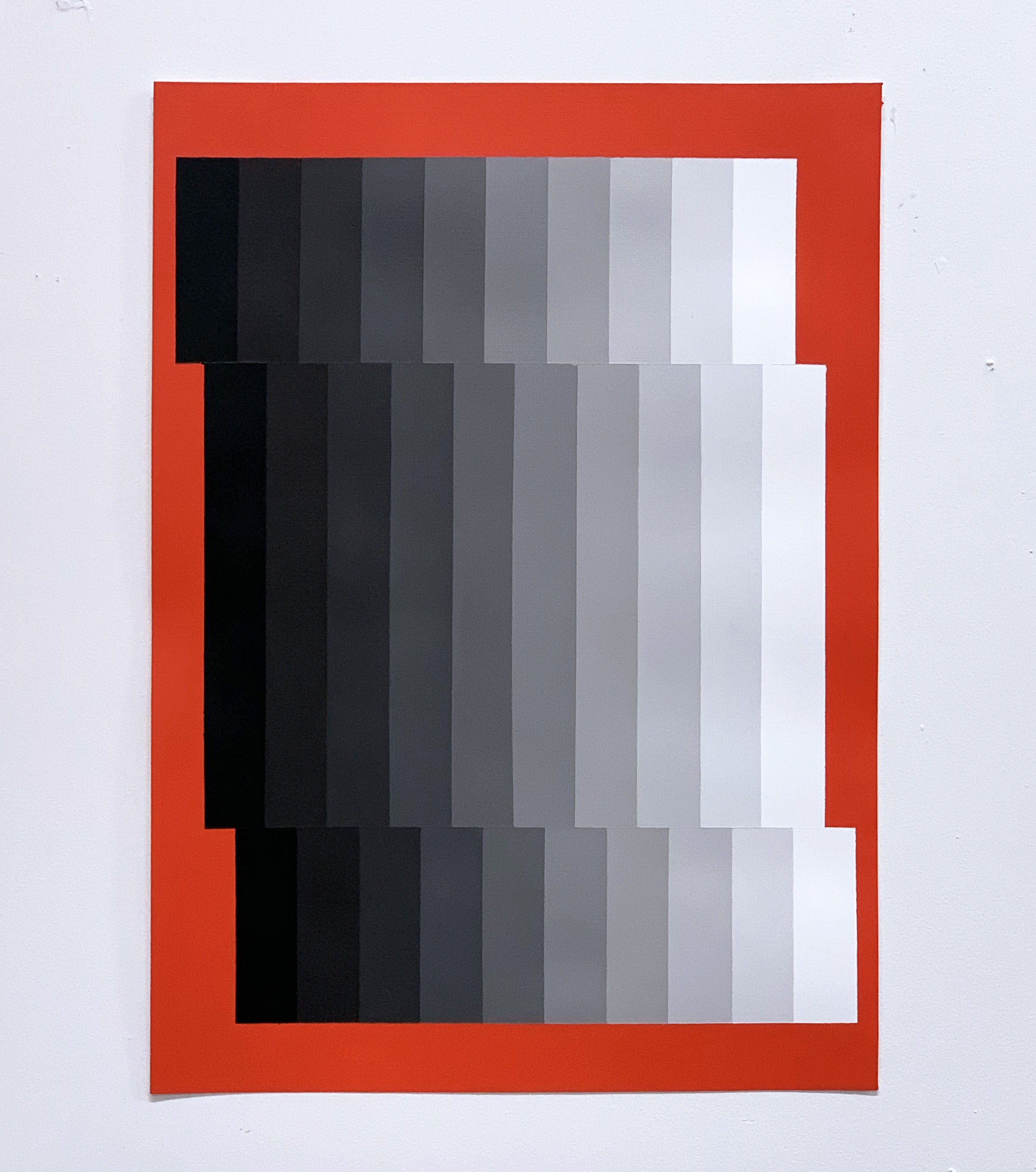 Machbands Study VII, 50cm x 35cm, acrylic on paper, 2021