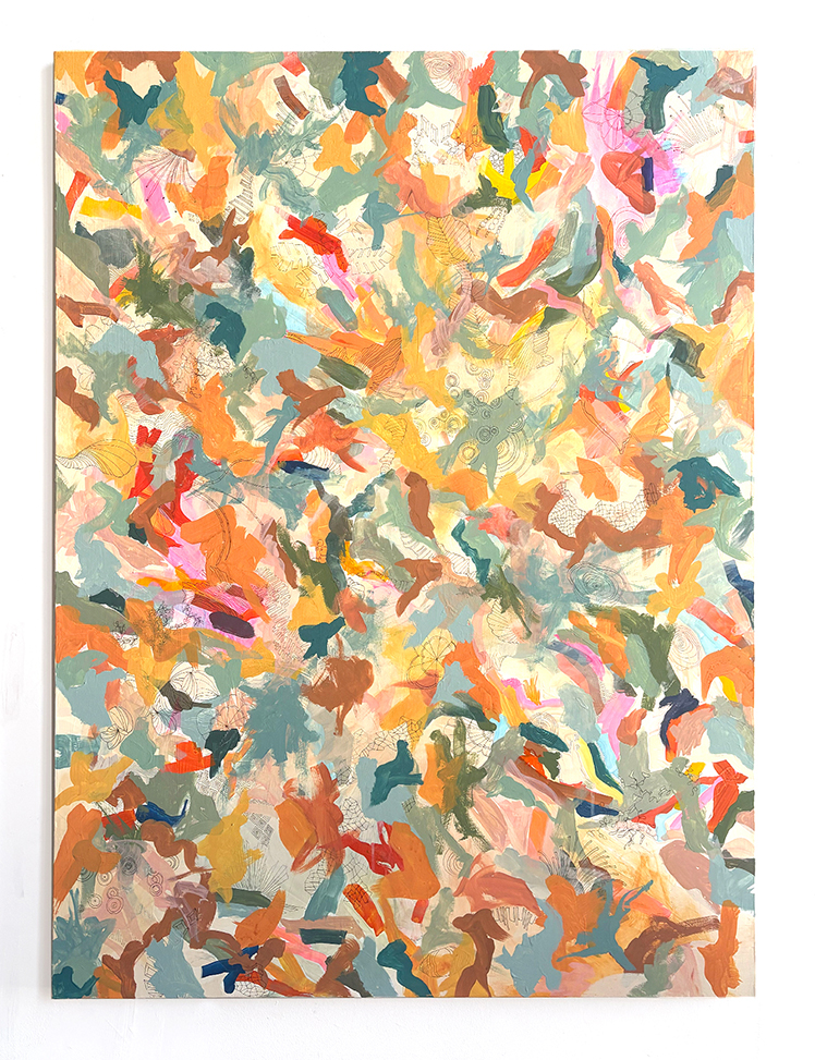 She's A Work in Progress  |  acrylic + ink  |  3' x 4'