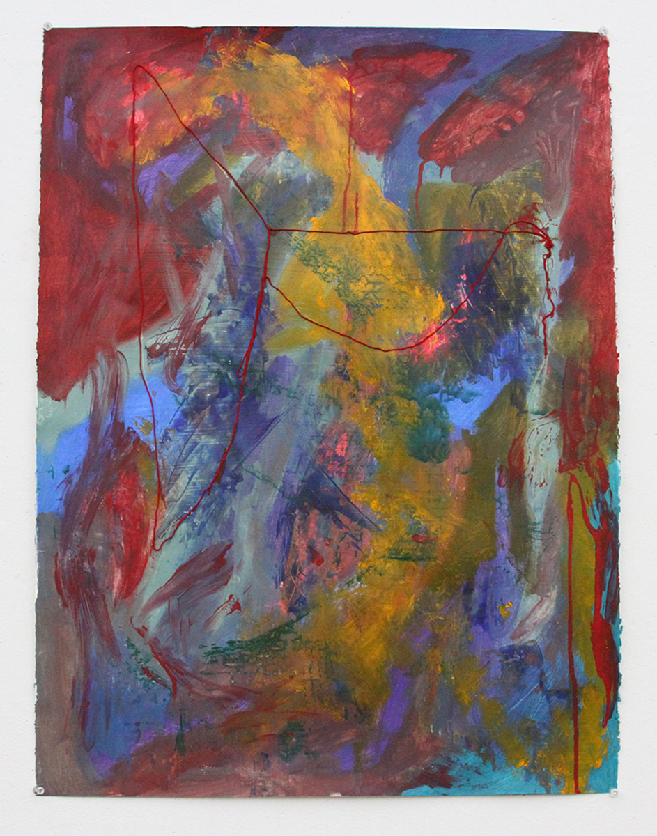 UntitledAcrylic, Oil, and String on Paper 22x30"
