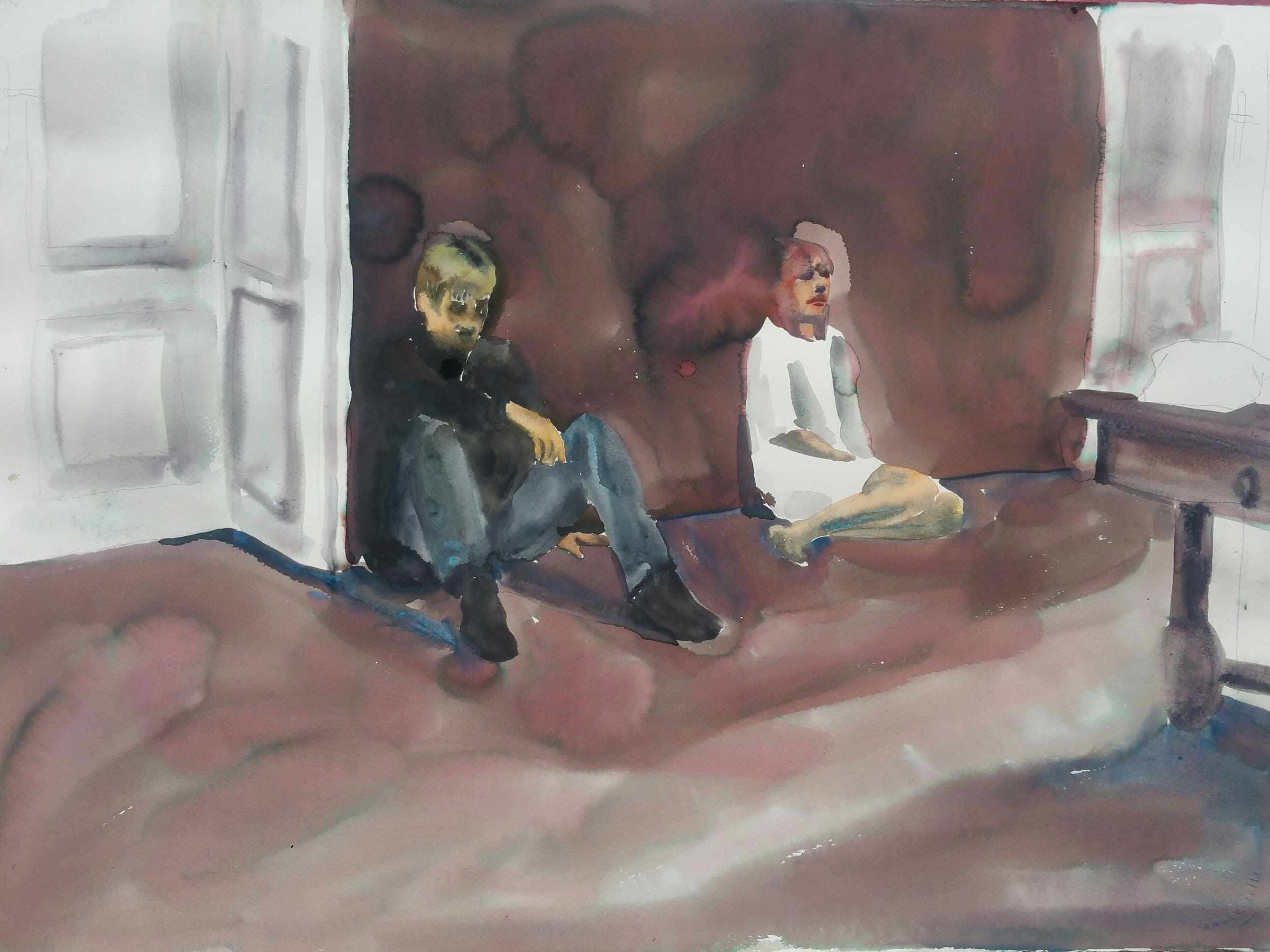 Lockdown season 2, aquarelle, 50x70cm, 2020