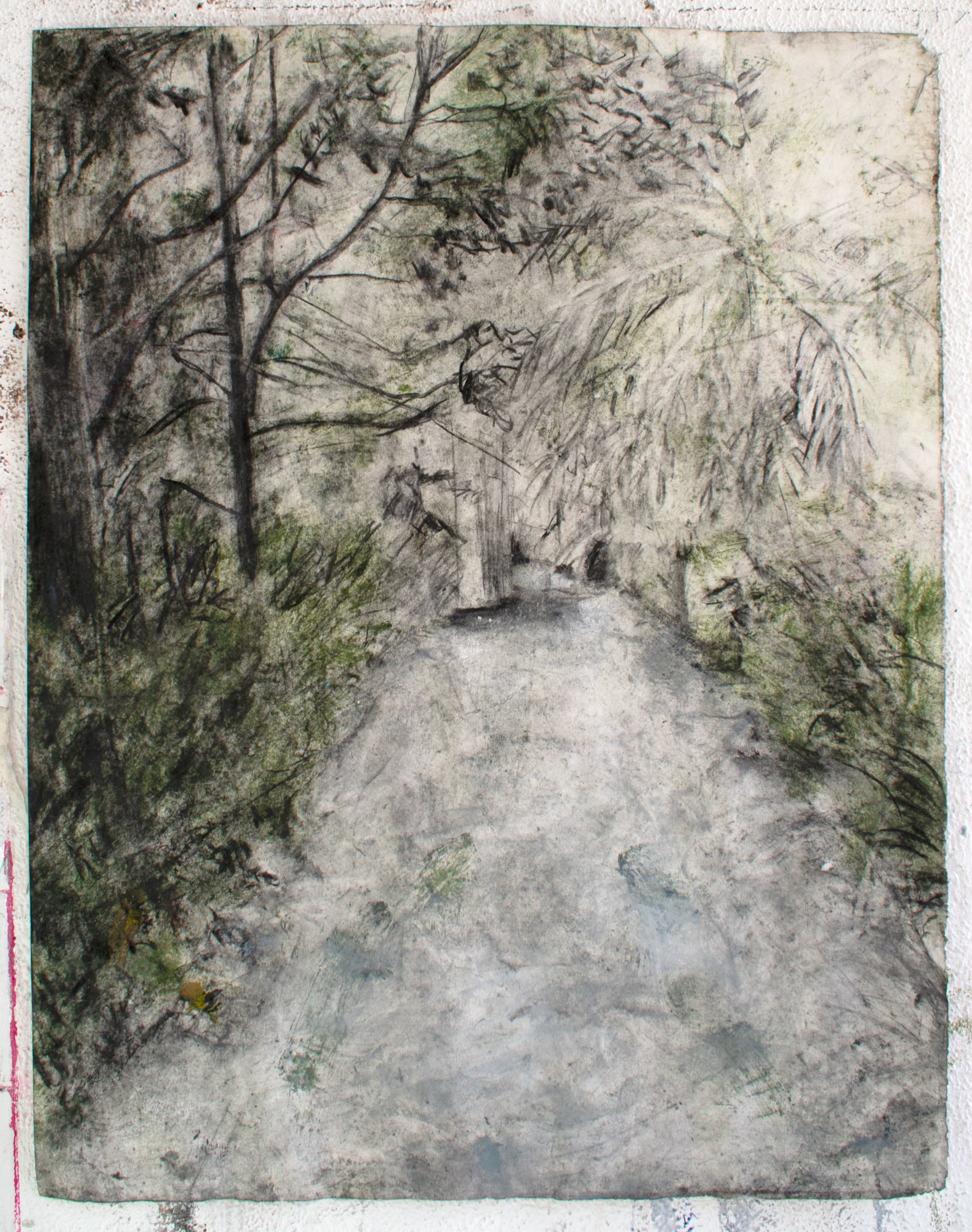 Untitled, 2018  charcoal, chalk and oil on paper, 90 x 70 cm  Private collection 