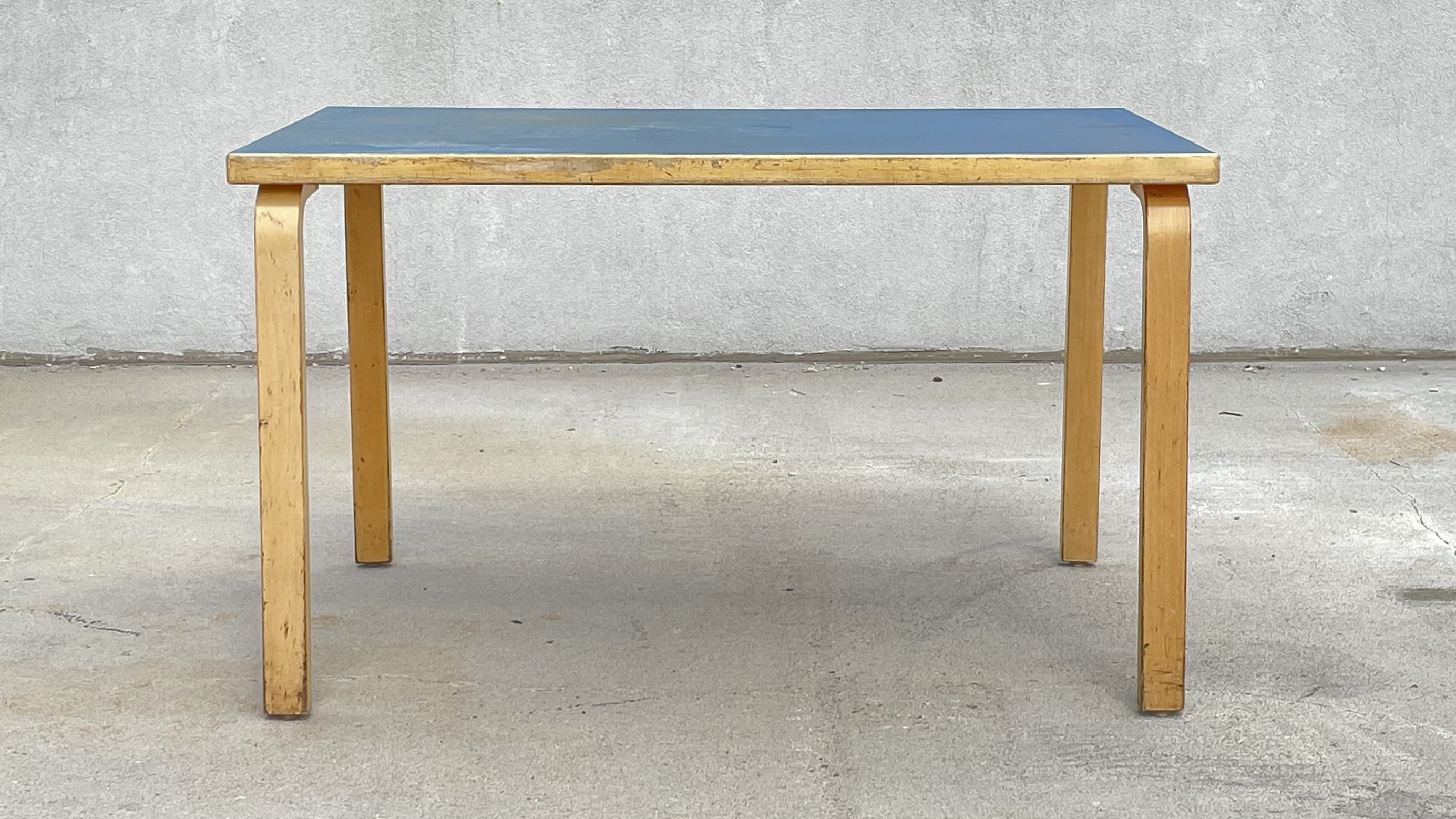 SWEETERFAT ALVAR AALTO VINTAGE DINING SET IN BLUE 1970S RARE