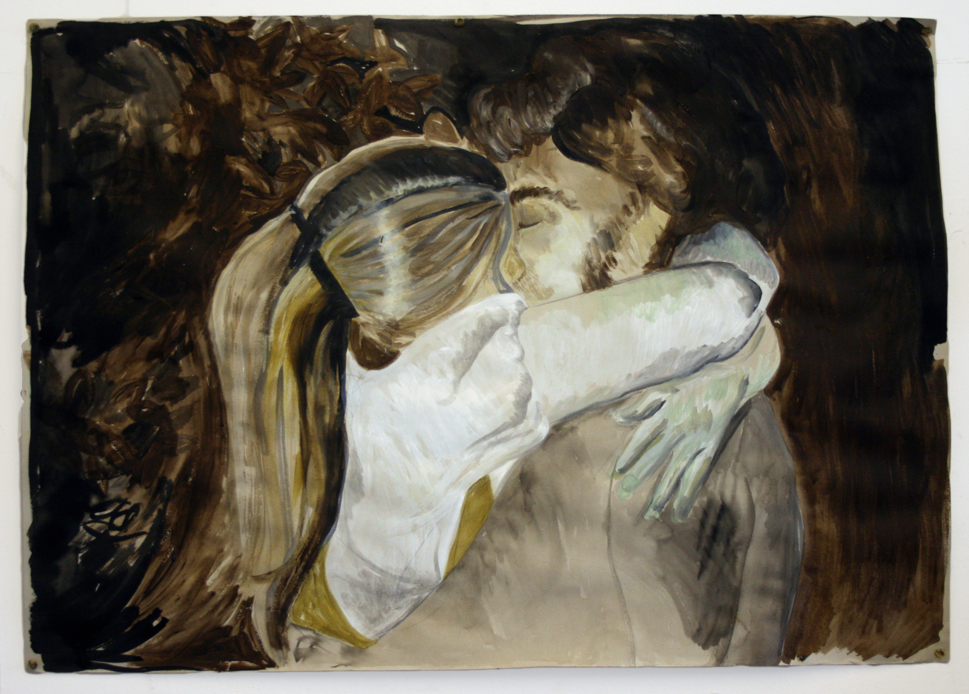 Sunday lovers in a dark garden (un film qui sera jamais realisé)  2014 Acrylic on paper