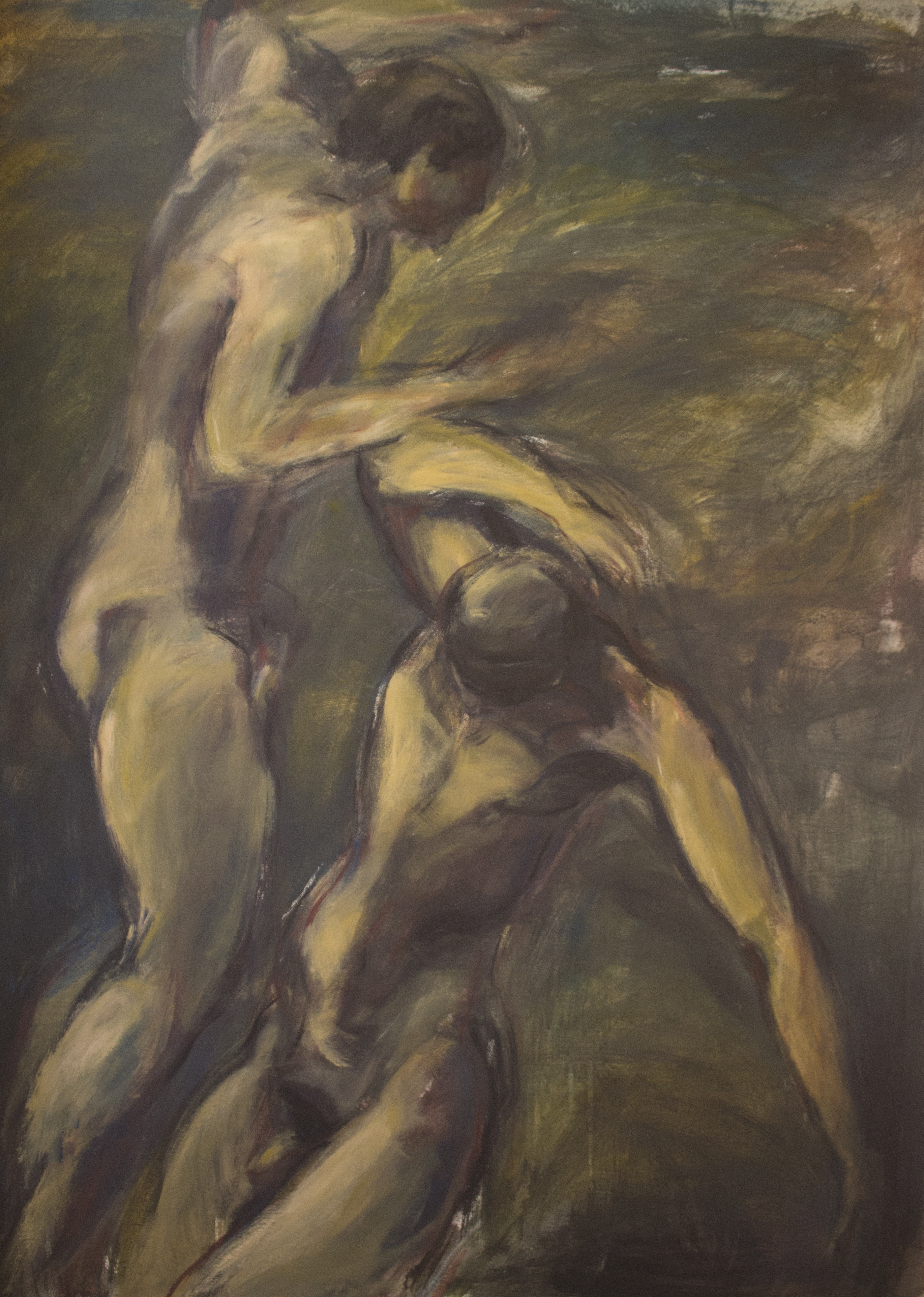 Two figures on green 150x110cm  Acrylic on Canvas