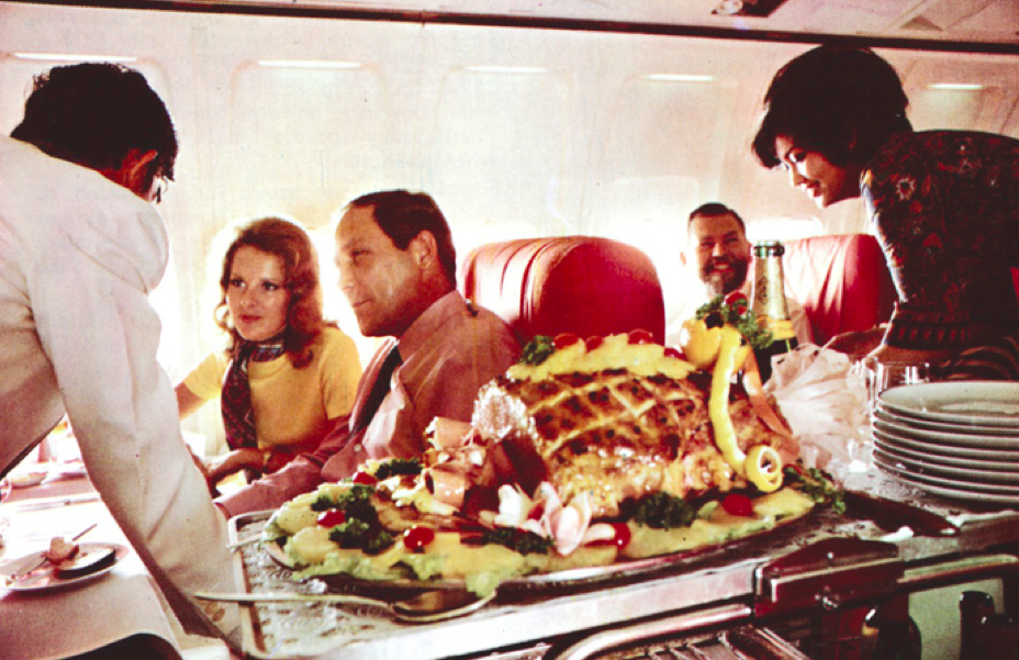 Singapore Airlines introduced "slumberette" cabins in 1976, and inflight gourmet meals in 1979.