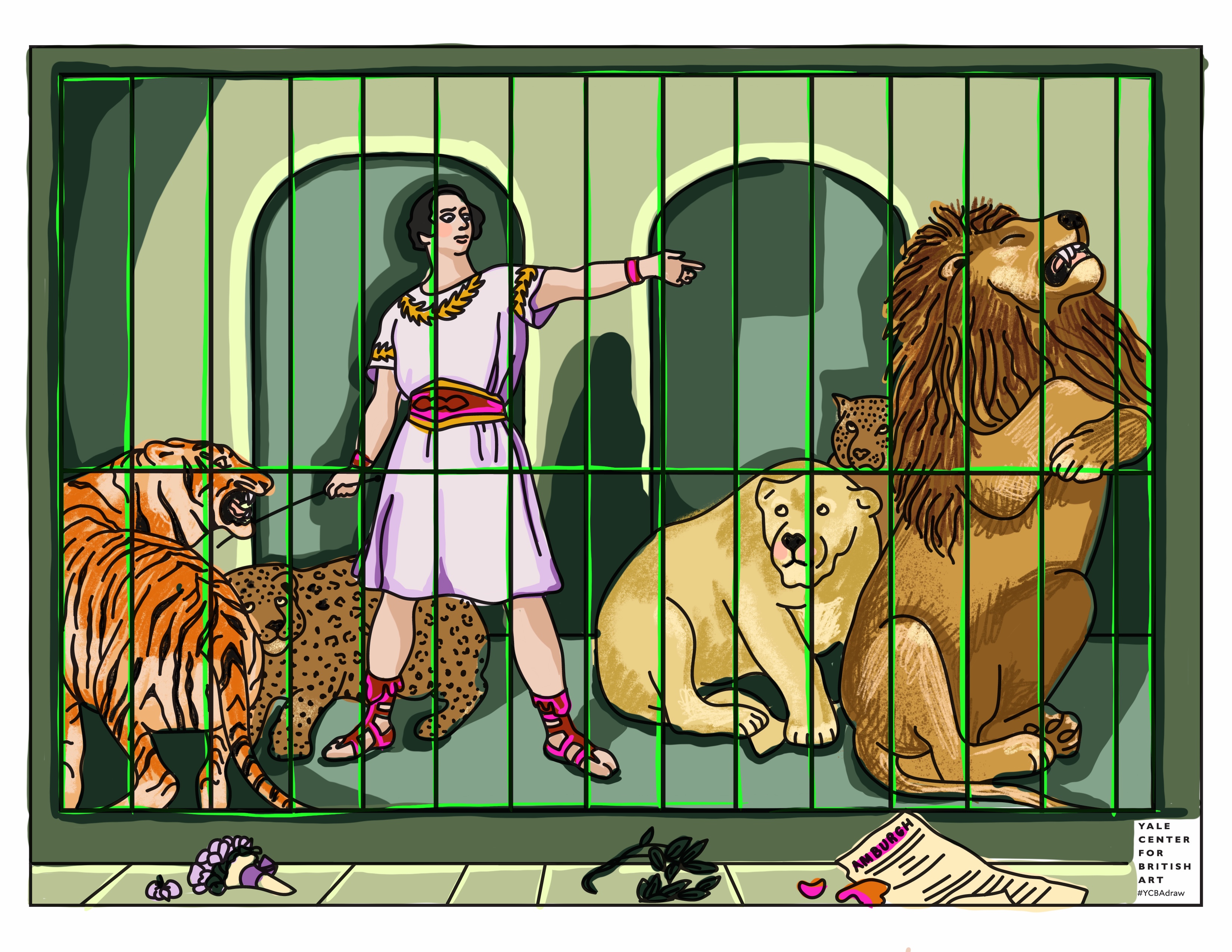 After Sir Edwin Henry Landseer’s "Portrait of Mr. Van Amburgh As He Appeared with His Animals at the London Theatres"