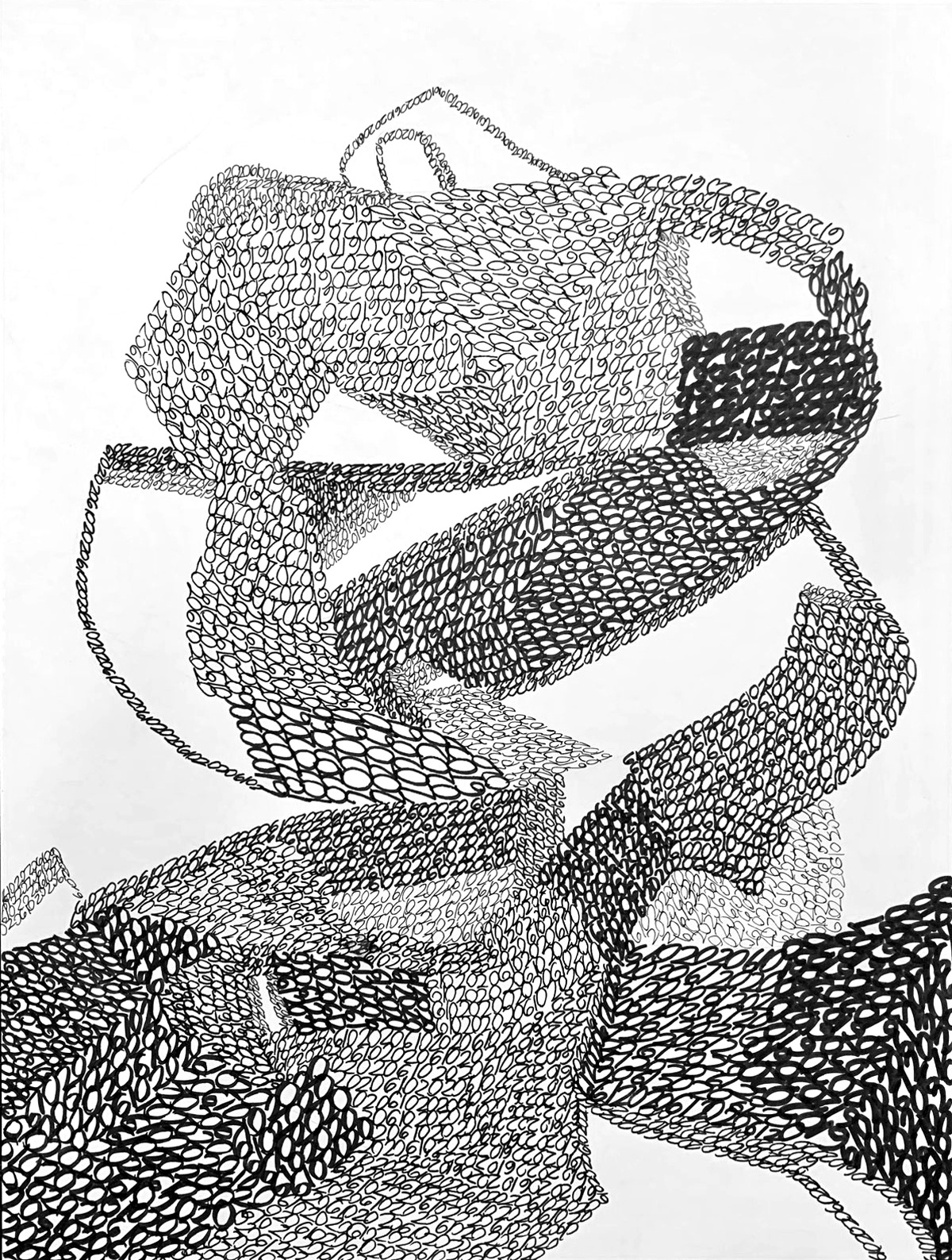 13/38 — BANAL DEJA VU  Archival ink on Bristol, 9" x 12" (2020 works).2010-ongoing.