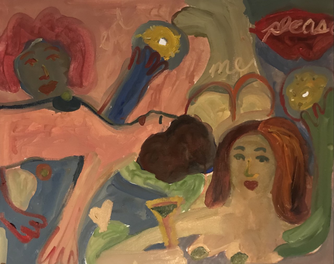 "Dreaming of Eating Tantrum Doughnuts with you in Kelvingrove Park" (2020) oil on canvas. Sold to a private collector.