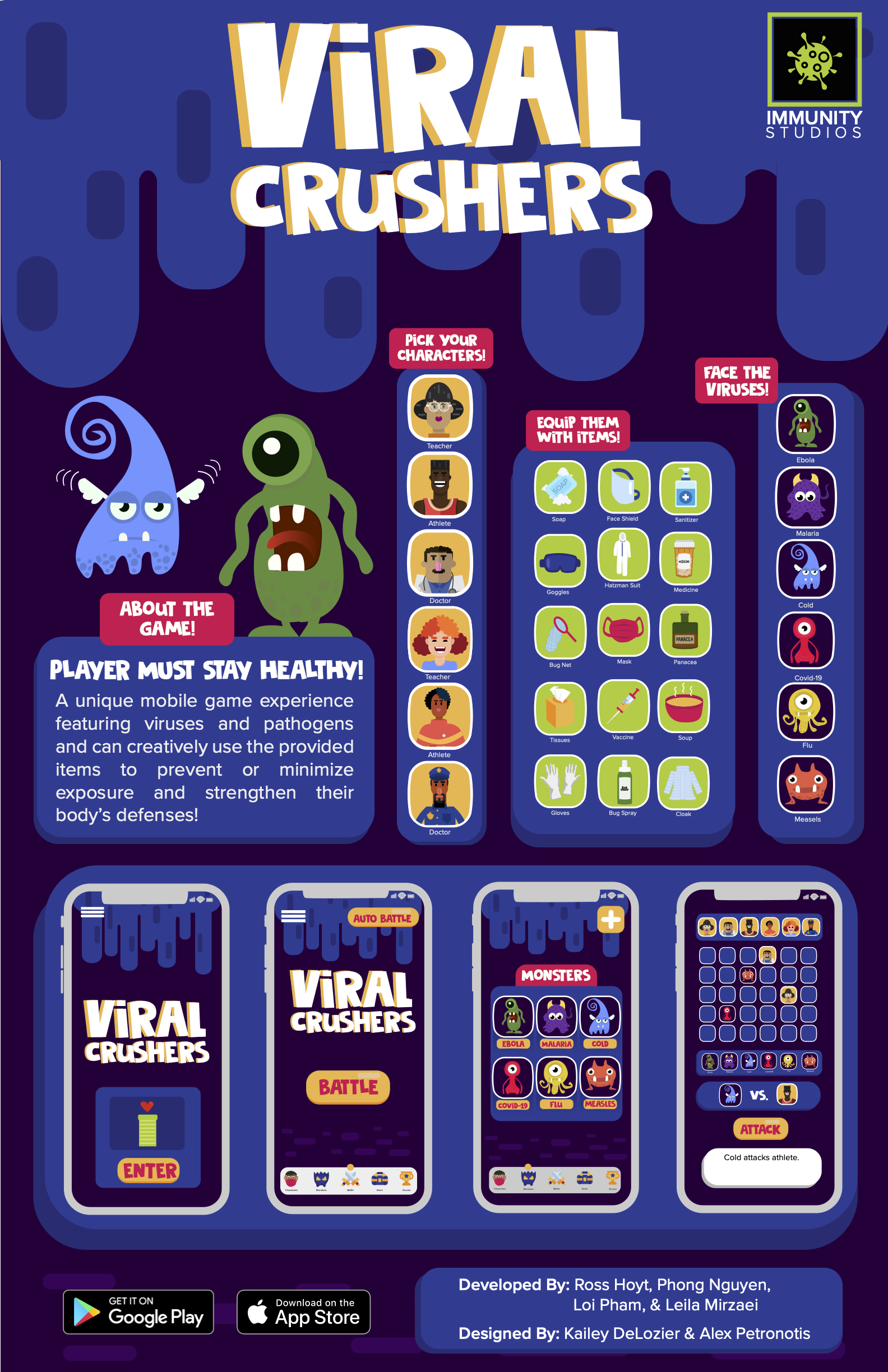 Game Design: Viral Crushers, 2021, Digital