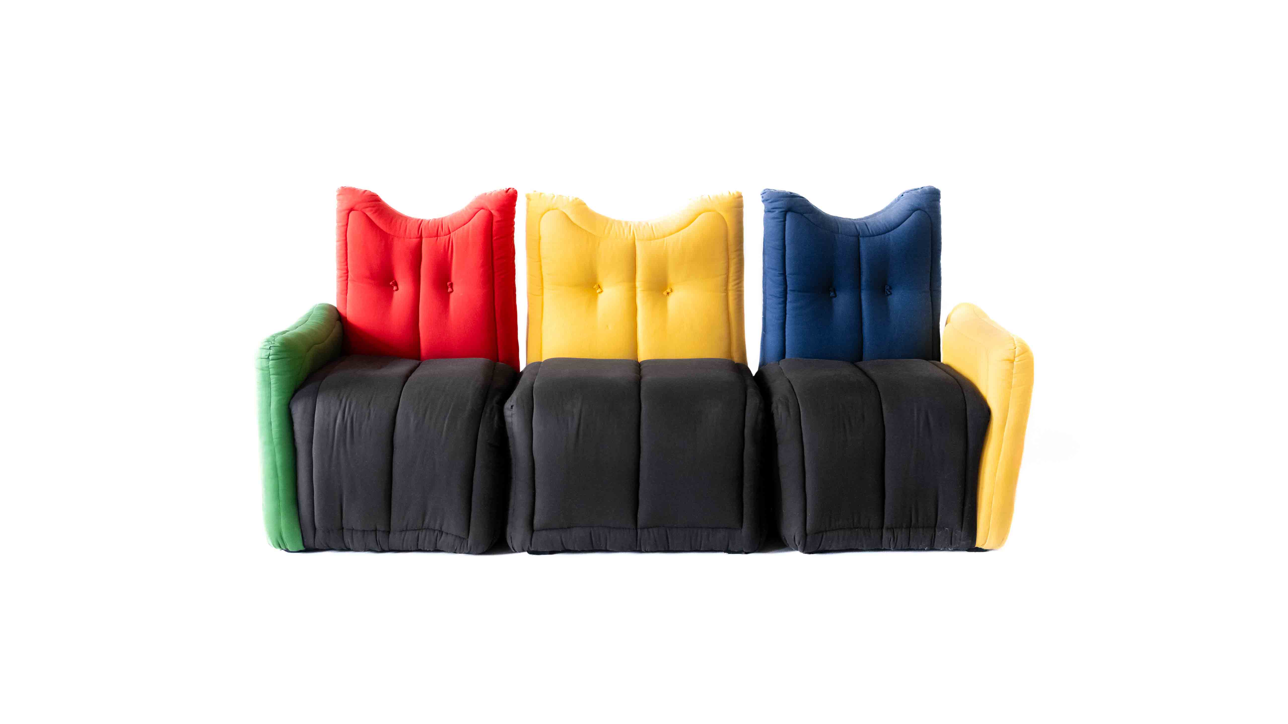 prototype puffy sofa by Gaetano Pesce for the 1994 tbwa/chiat/day office in NYC, presented for sale by sweeterfat