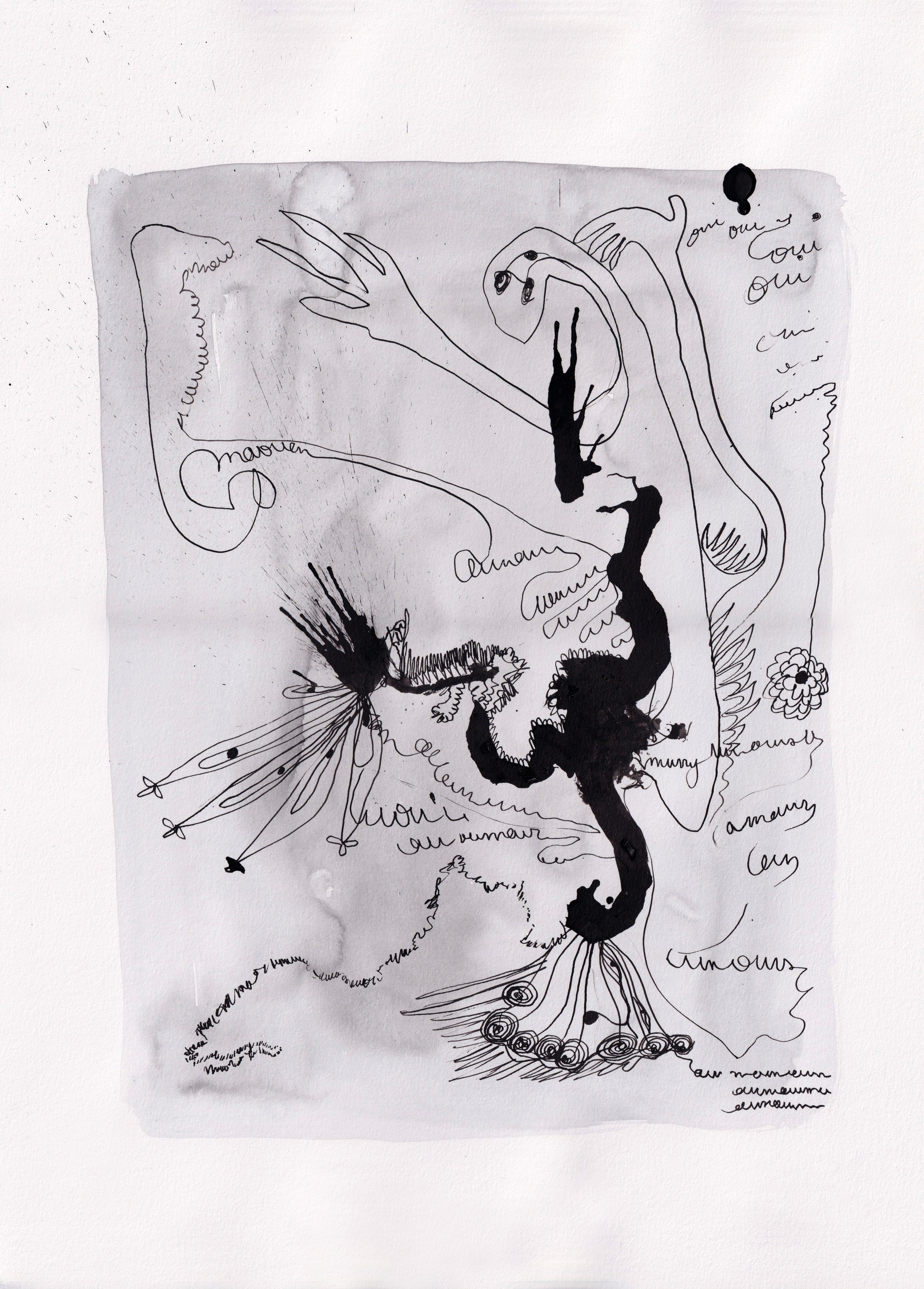 OUI OUI MURRY OUI OUI - 30 x 42 cm - encre et aquarelle sur papier