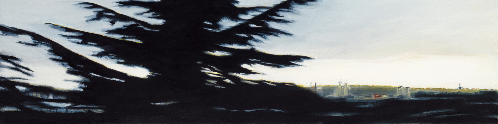 One Tree, 2015, Oil on canvas, 10 x 40 in. $2,000