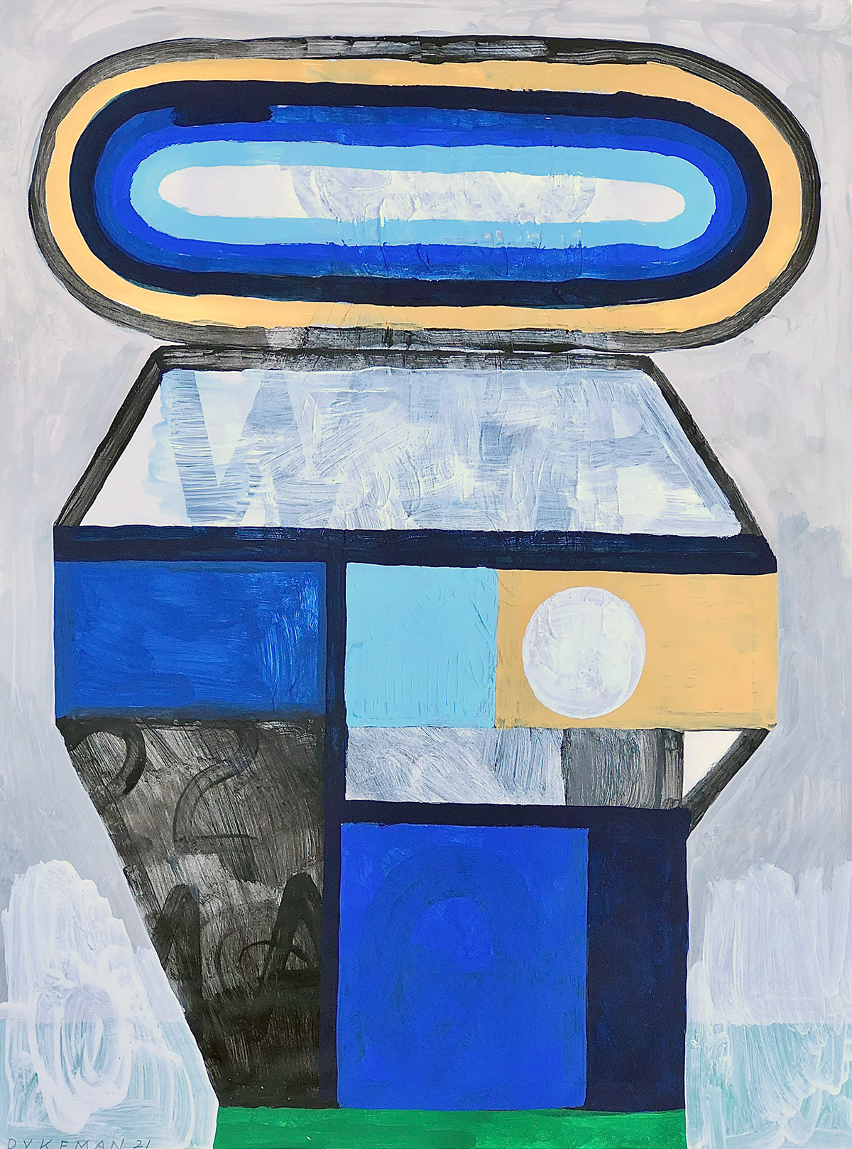 Loaded, 2022, Acrylic on paper, 24 x 18 in.*