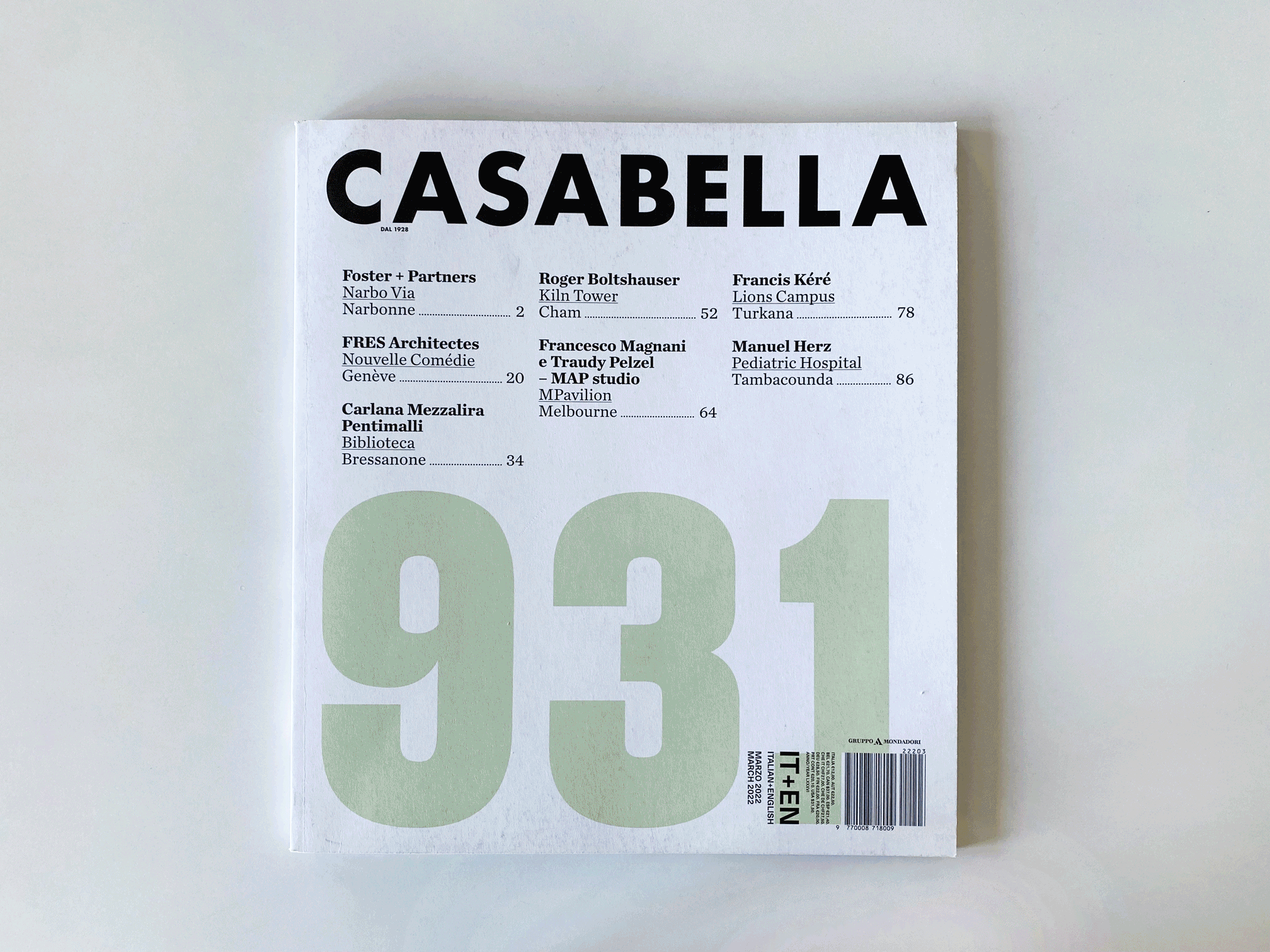 26/03/2022 - PUBLICATION La Nouvelle Comédie de Genève est publiée dans le numéro du mois de mars du magazine italien Casabella ! 