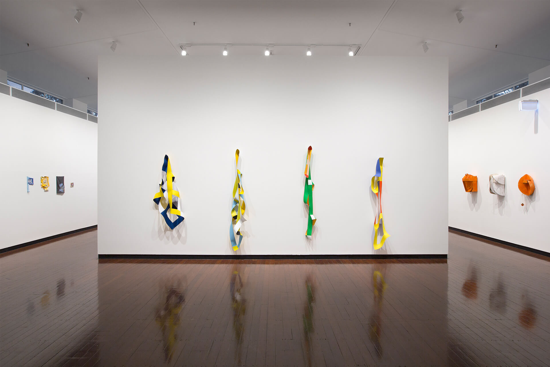 Installation view Gallery 1 (l-r) Raquel Ormella, 'Endless Potential series' 2018; Karl Wiebke, 'OTW series' 2003/2018; Rose Nolan, 'Constructed Works' 1994/1995. Photo by David Paterson.