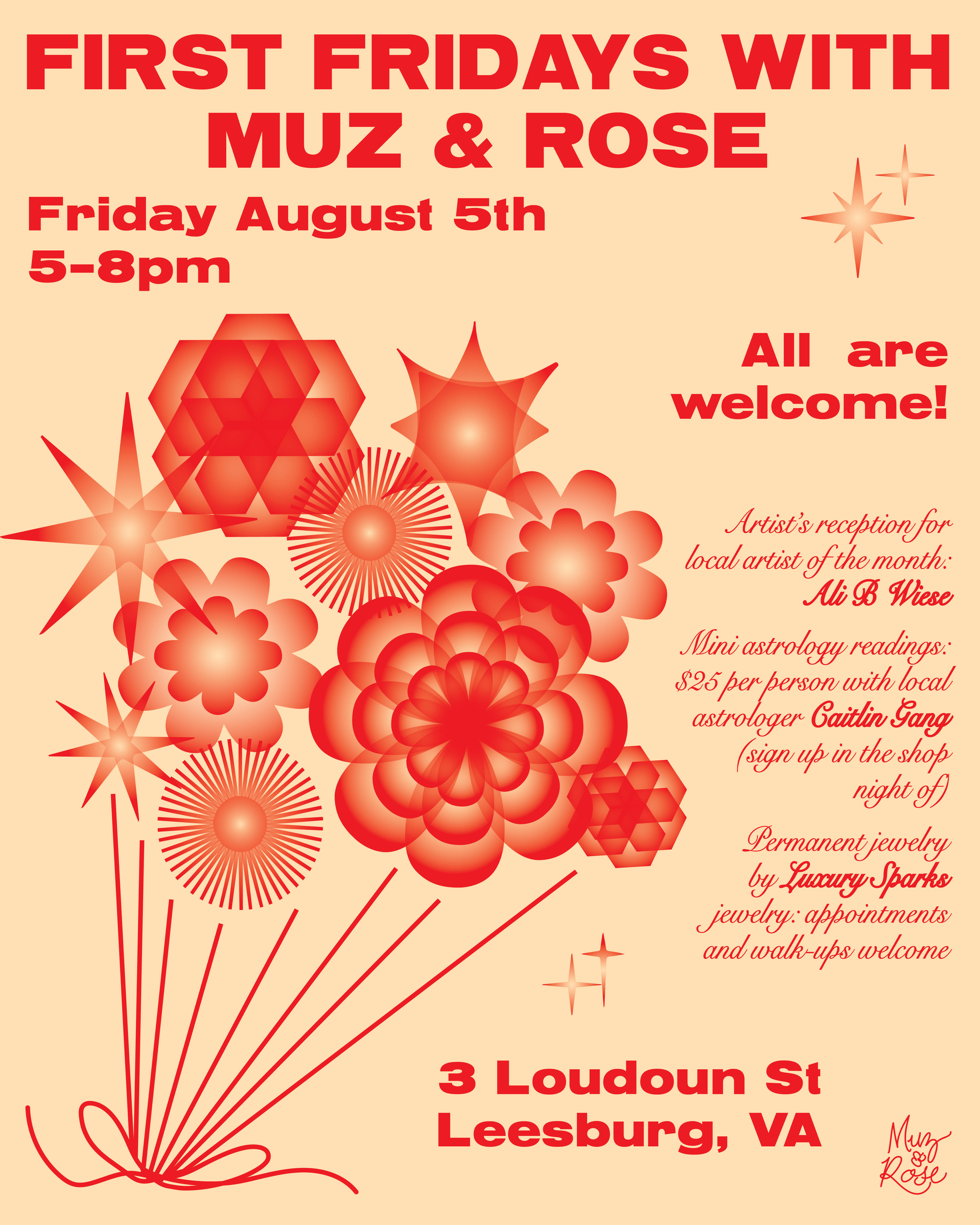 Muz & Rose event poster, summer 2023