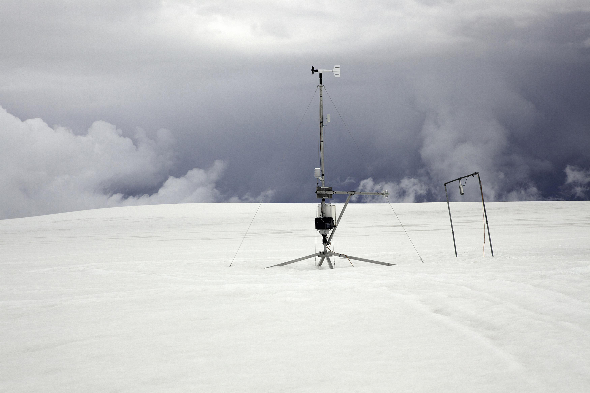 Automatic Weather Station 1, Langjökull, Iceland, 2014; archival inkjet print; 32 × 48 in.