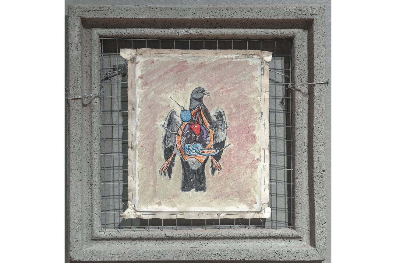 Carlos AltamiranoPintura, 1987-2019Acrylic on canvas, wire and cement60 x 60 cm