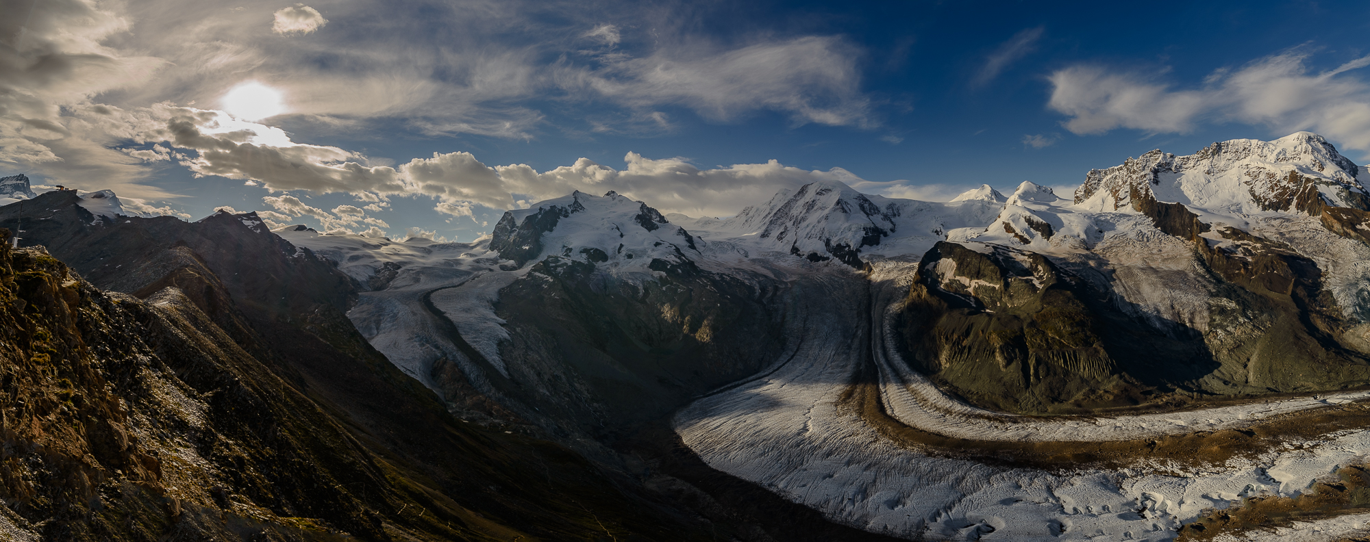 Massif du Mont Rose et Gornergletscher.