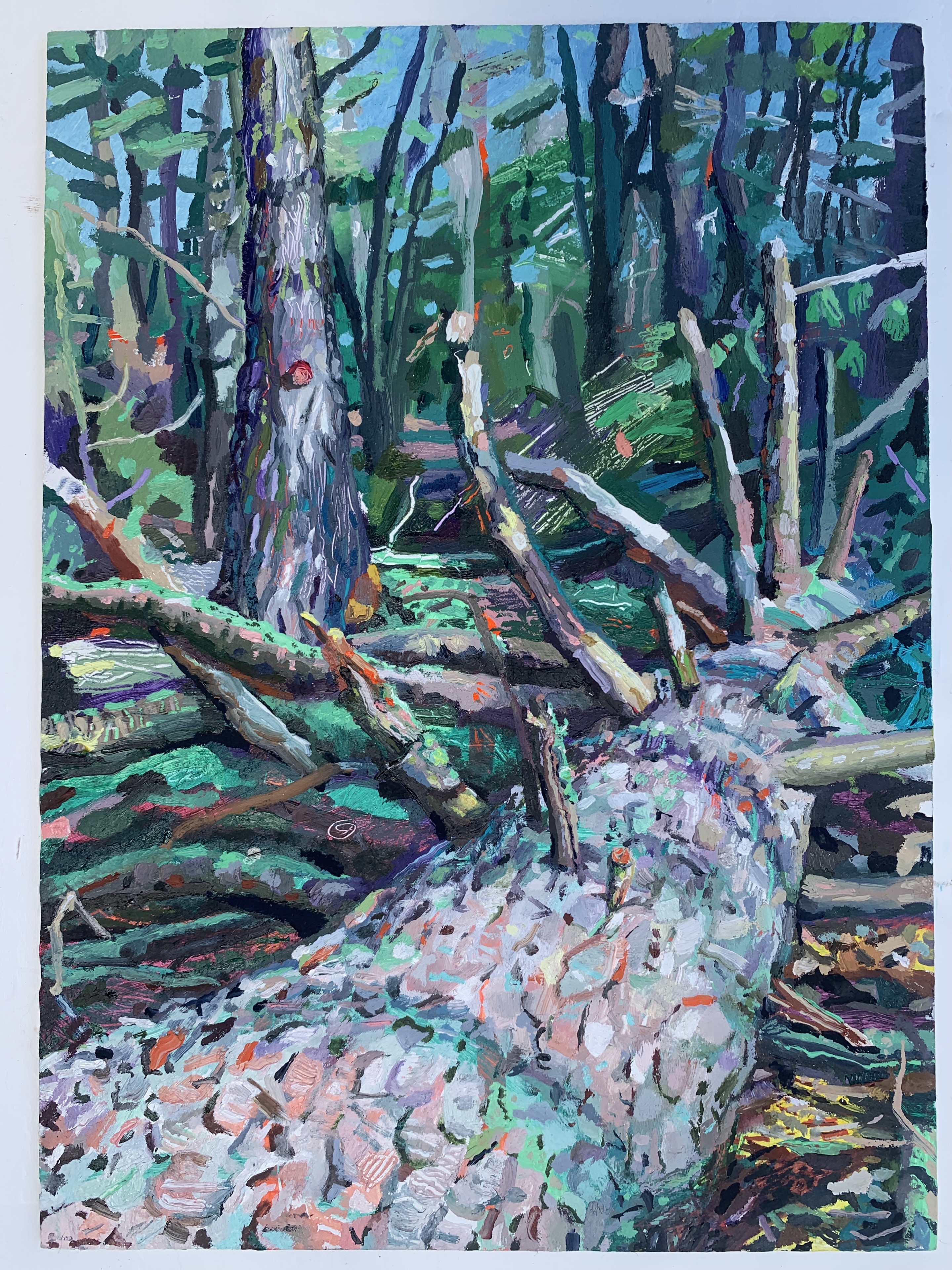 Electrical Mycelium, oil paint on panel, 8.5” x 10.5”, 2021.