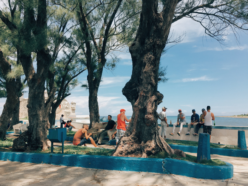 Men, Cojimar 2016.   My grandparents used to spend a lot of their time in Cojimar. We went there thinking we would have to look with difficulty for the places in which they used to kiss. But it never changed. 