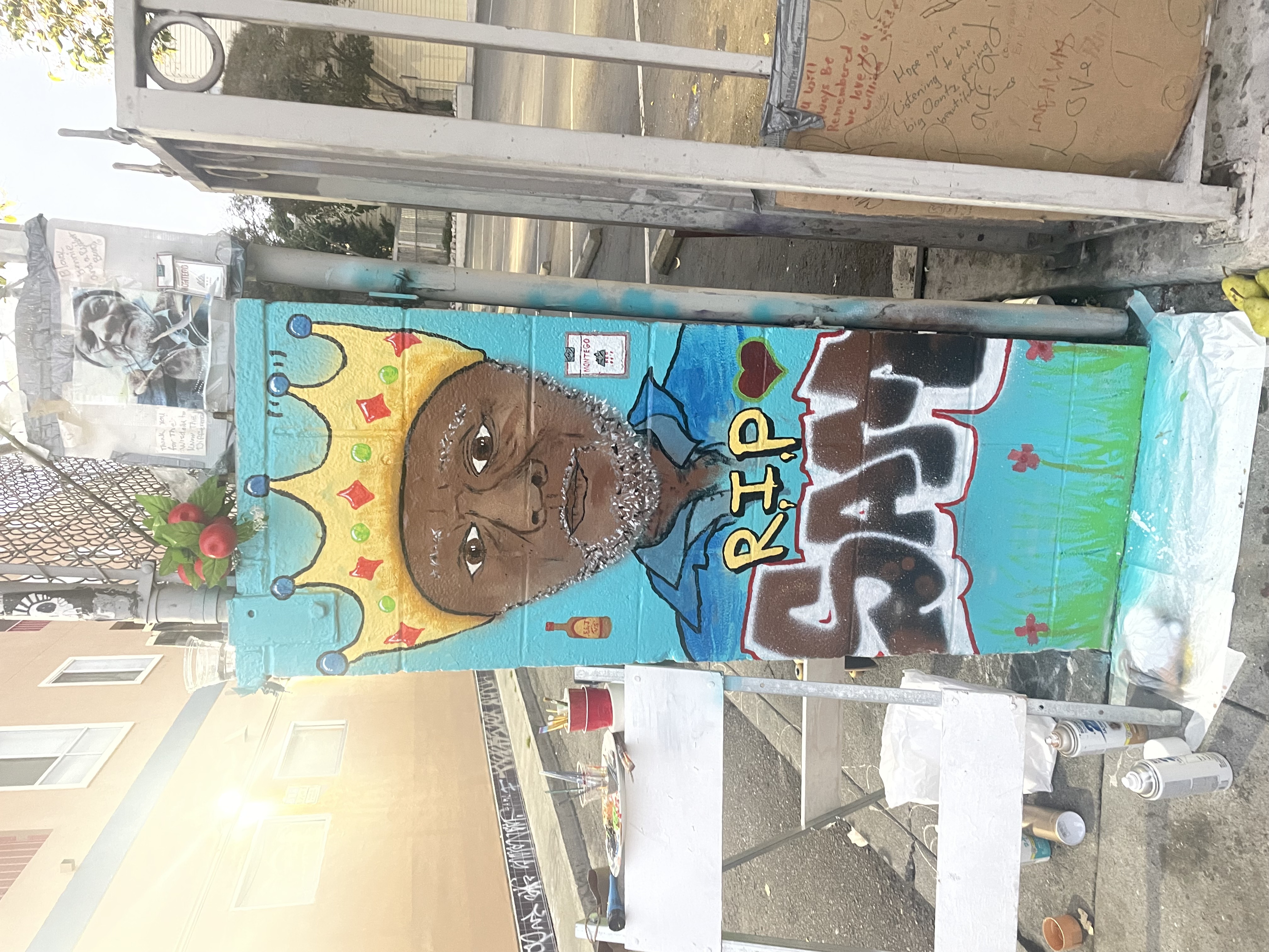 Memorial mural on 16th street in the Mission for local legend.