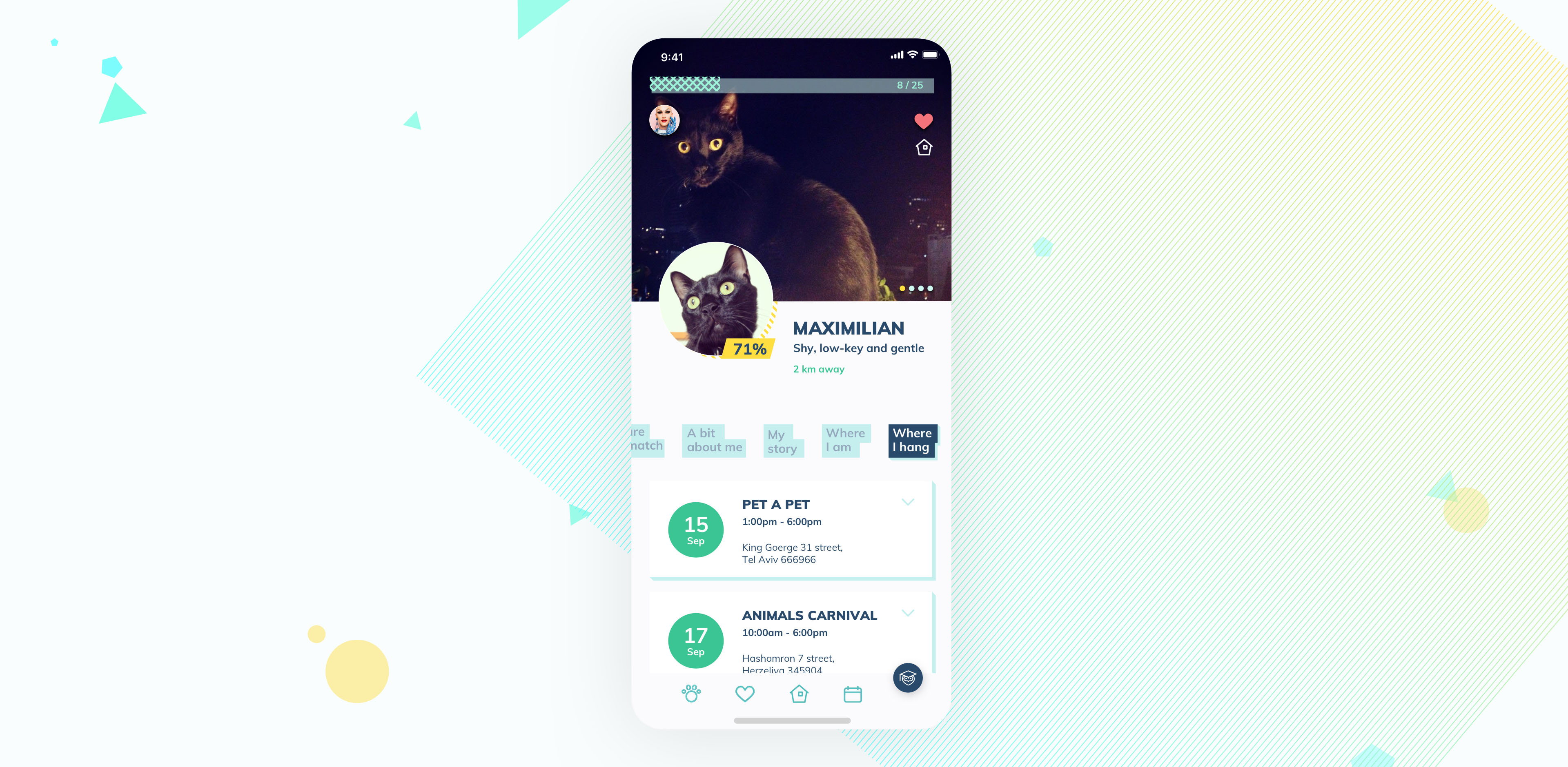 Ready Set Pet app, pet profile page.