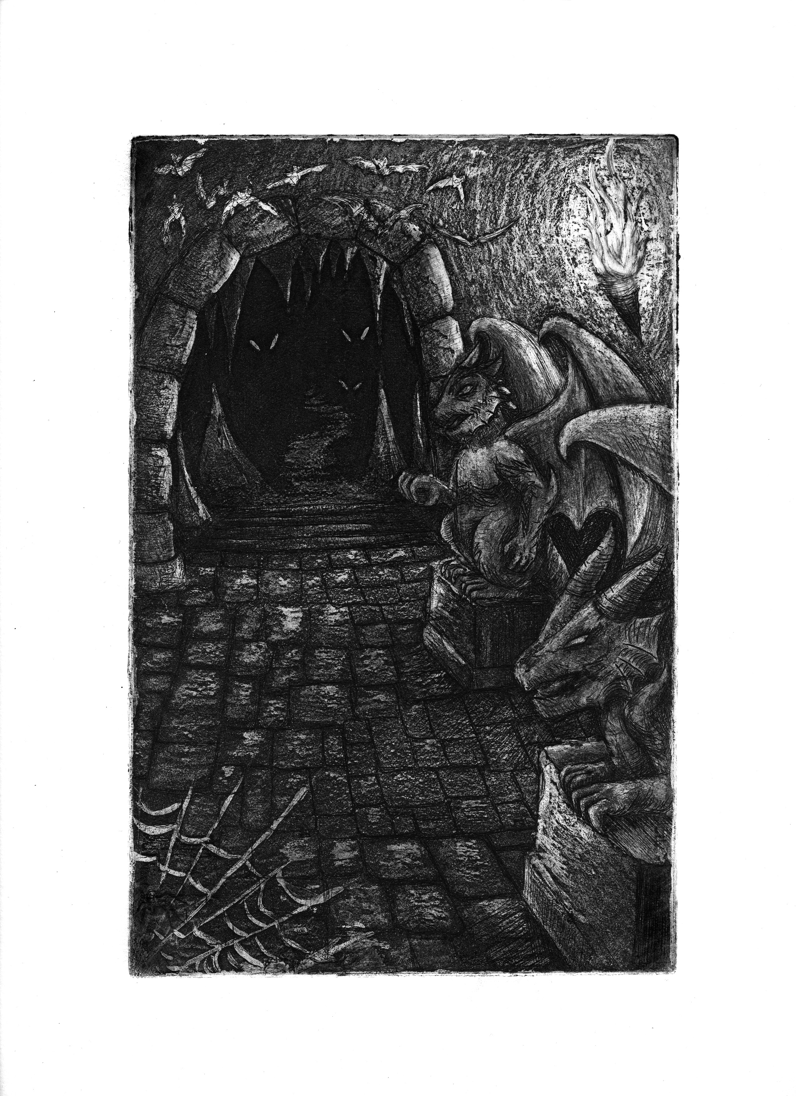 Dungeon, March 2013, etching