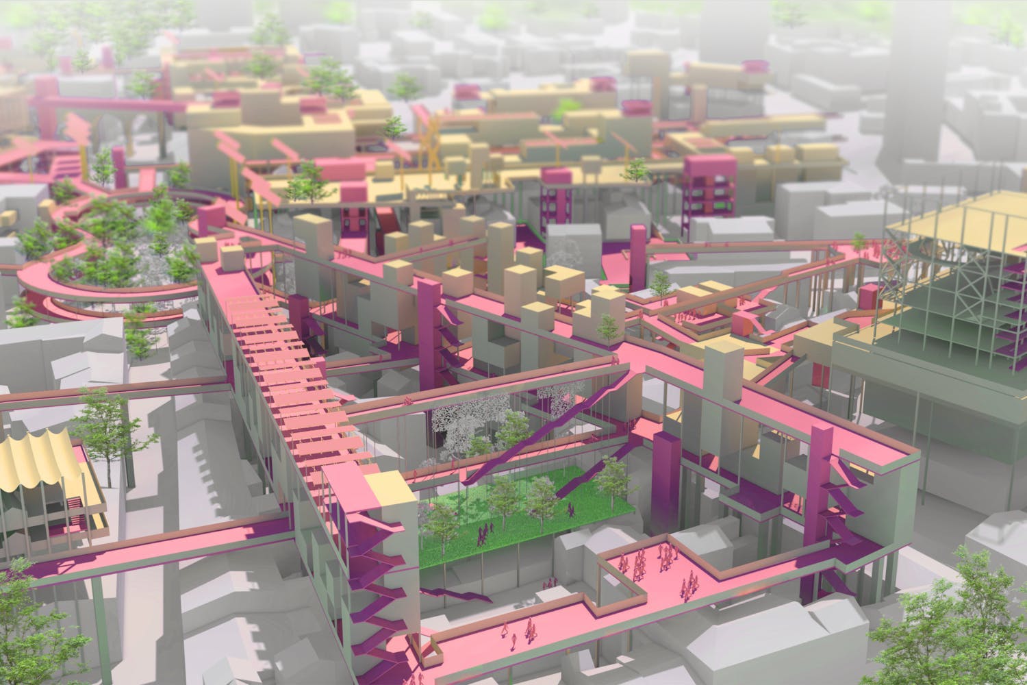 A snap shot of the 3D fly over the utopian city