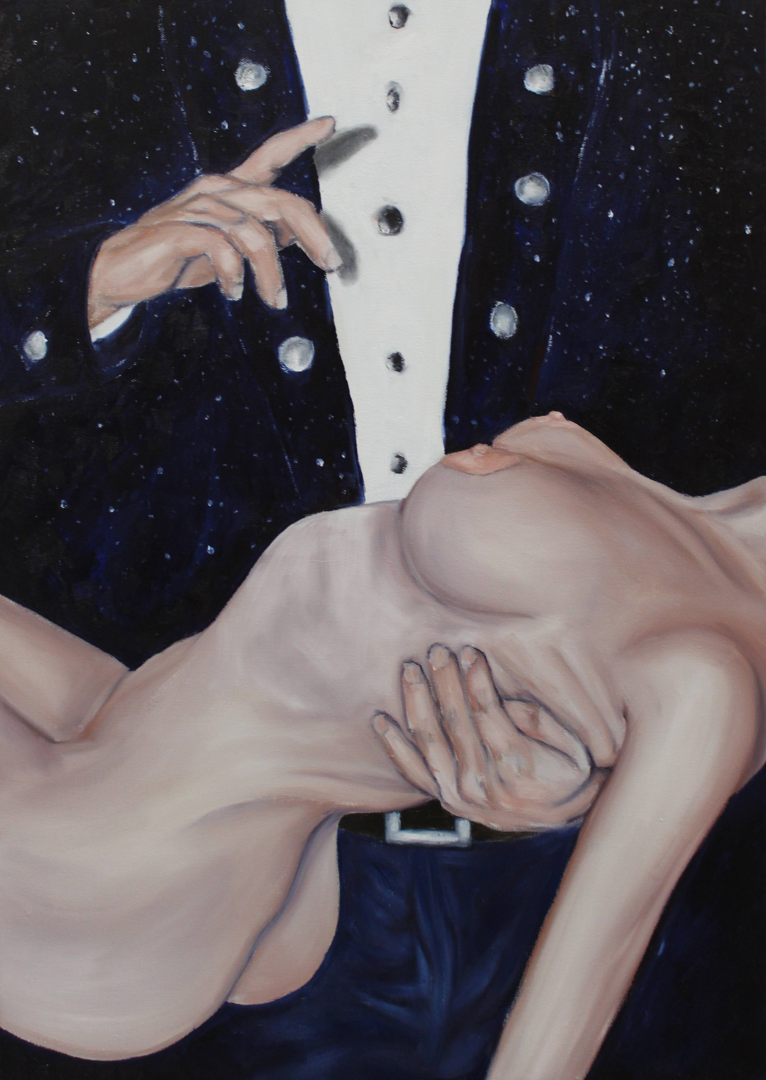 Horny magician, Oil on canvas, 85x60 cm, 2021