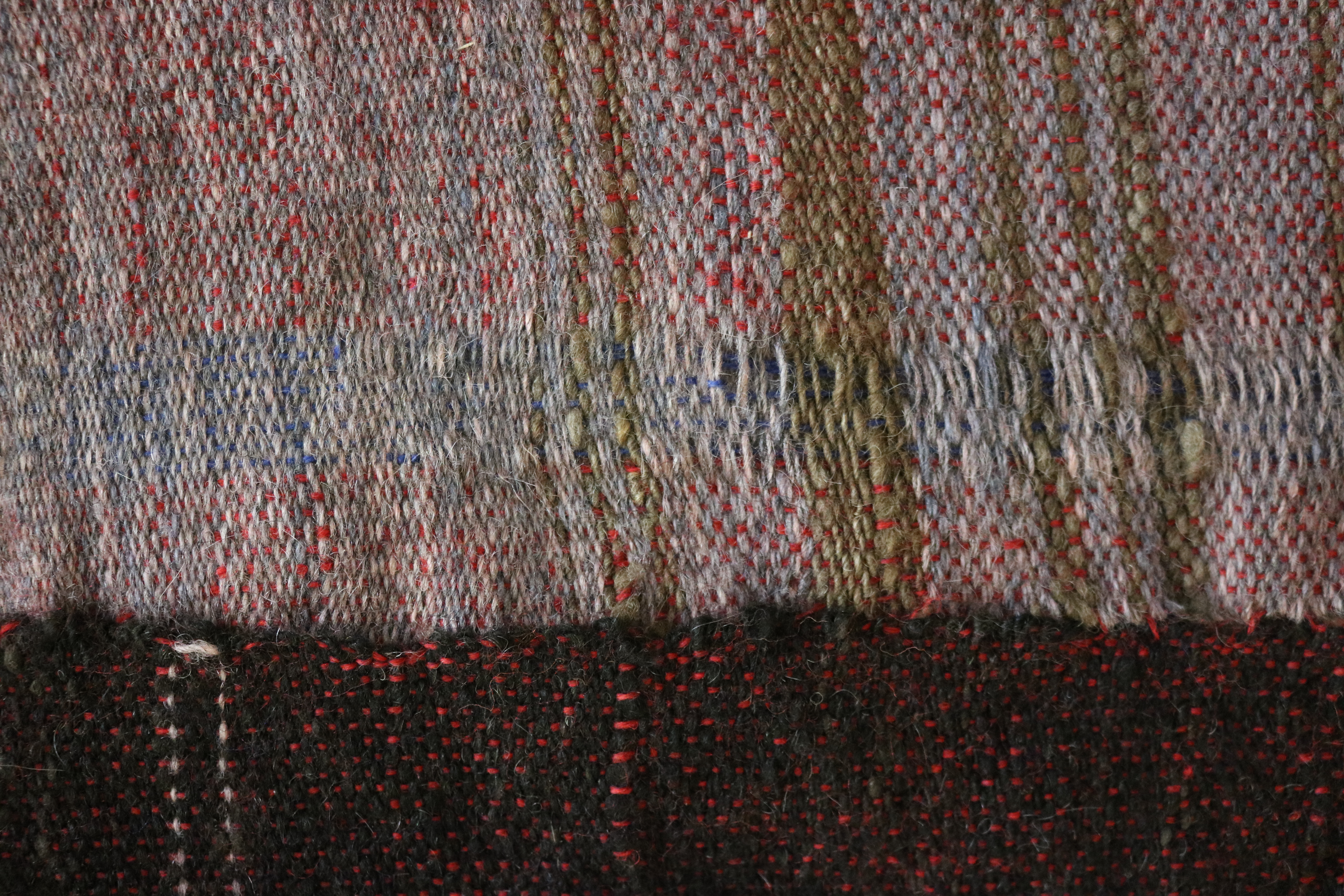 blood and dirt, wool and cotton, 2024 (detail)