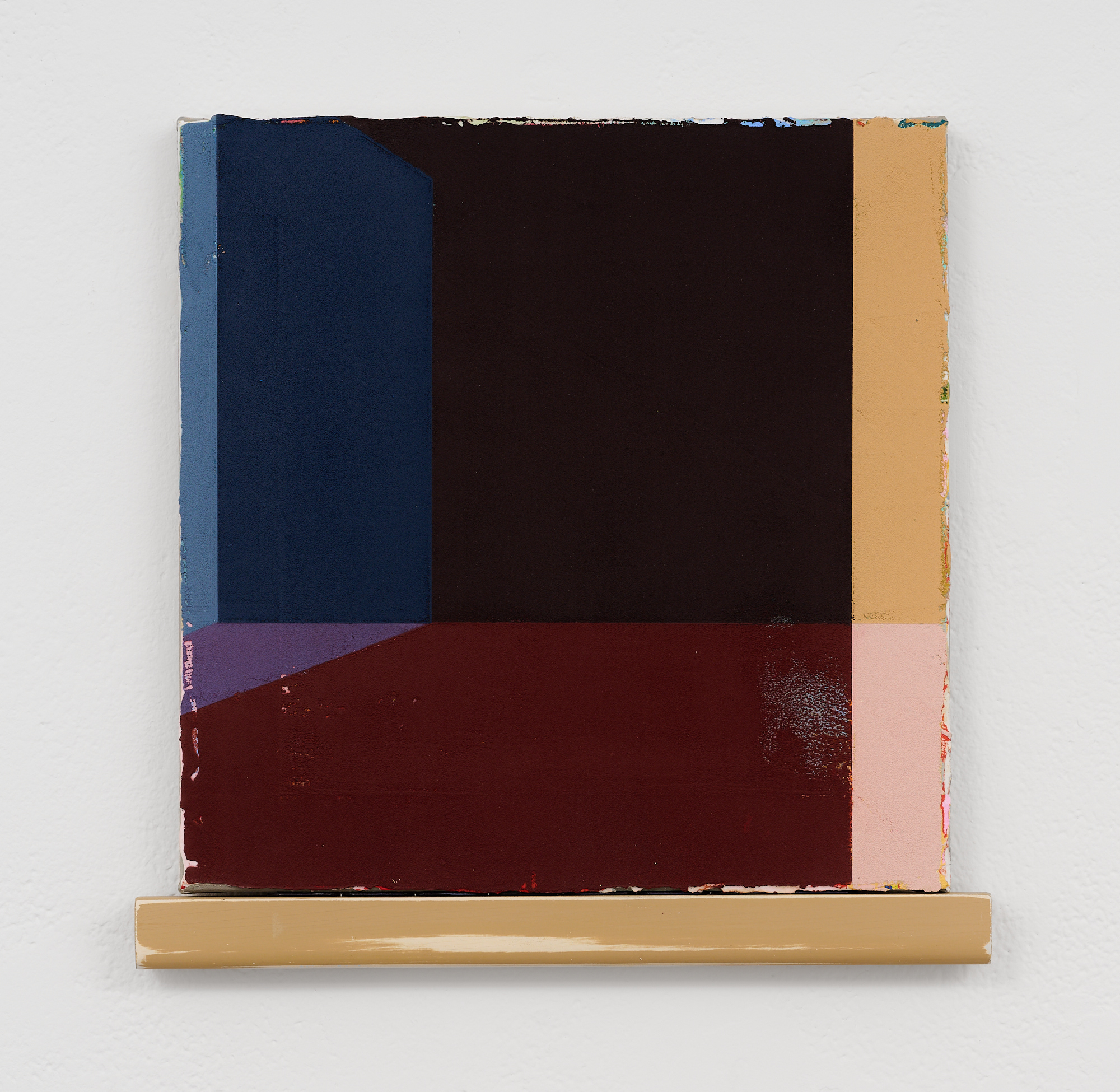 Giorgio's Corner, 2024, pigments and binding mediums on linen, 26cm x 26cm plus timber sill