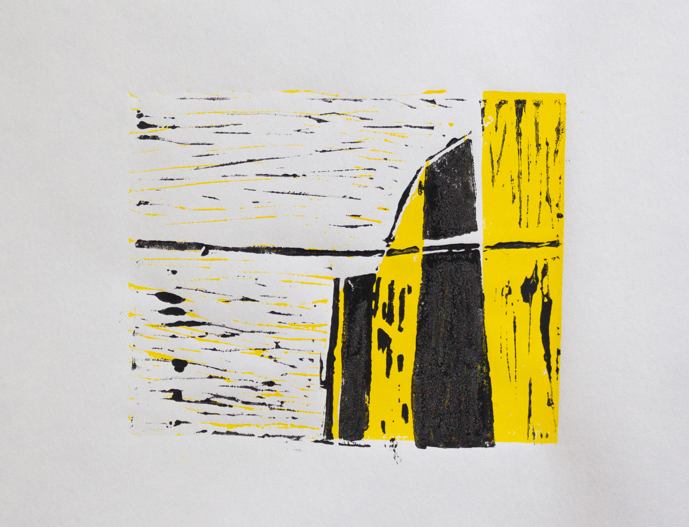 Facades, colour lino-cut 1/20, 2021, 10,5x13cm 