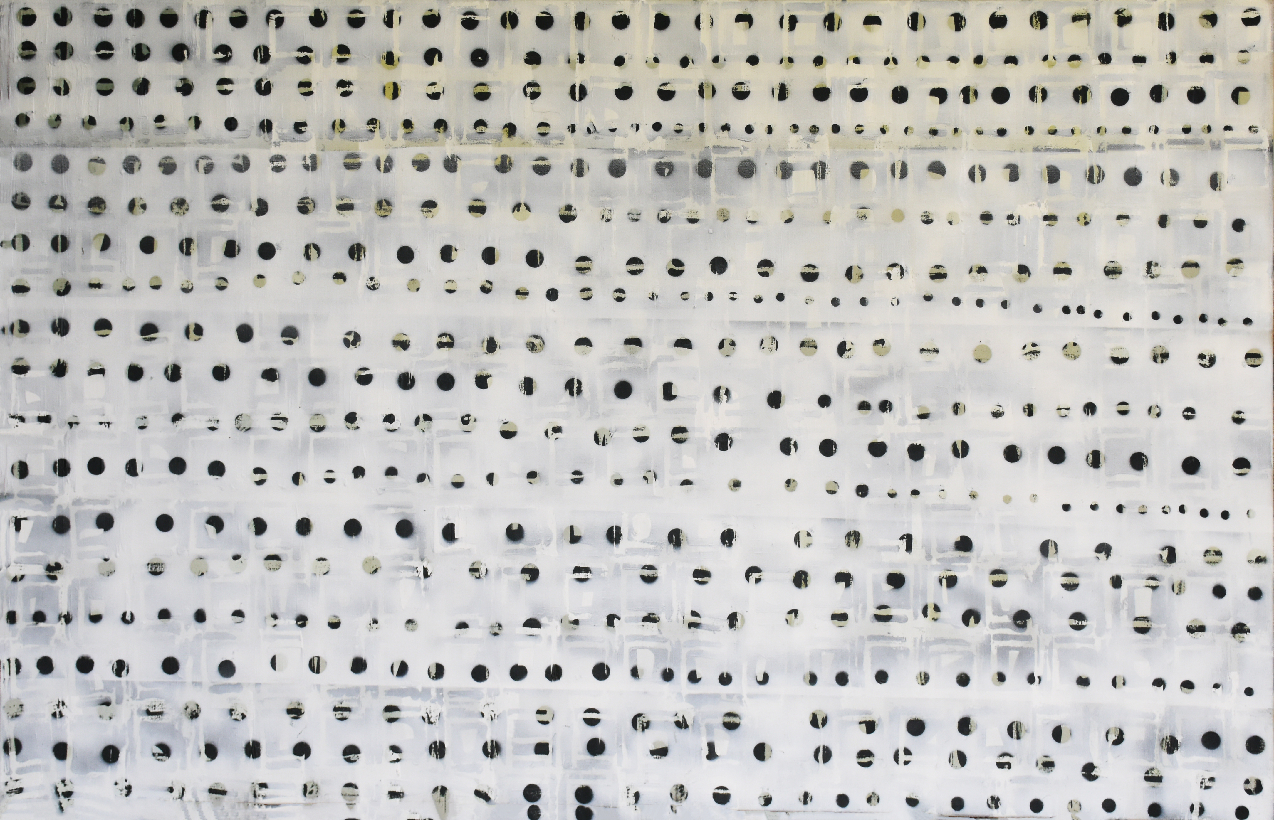BLACK DOTS OIL/LINEN. 90 X 140 CM