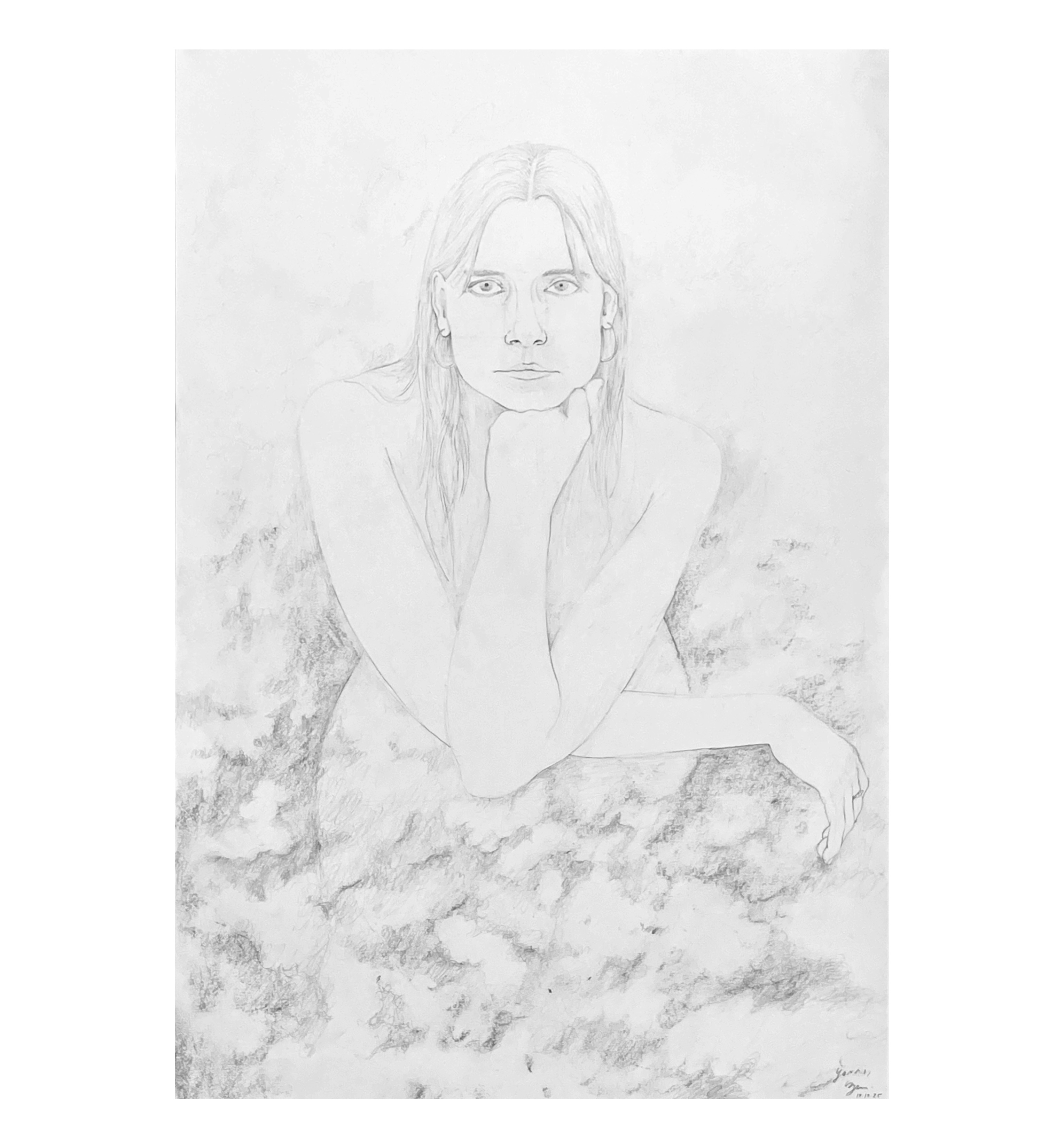 'nuavens', 2025, graphite on paper 