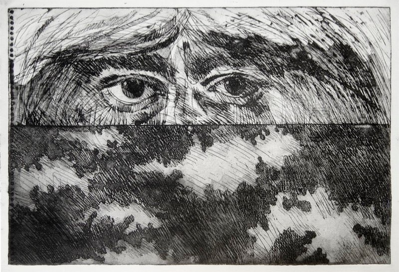 Eyes/Skies 1981etching 11.75x18”