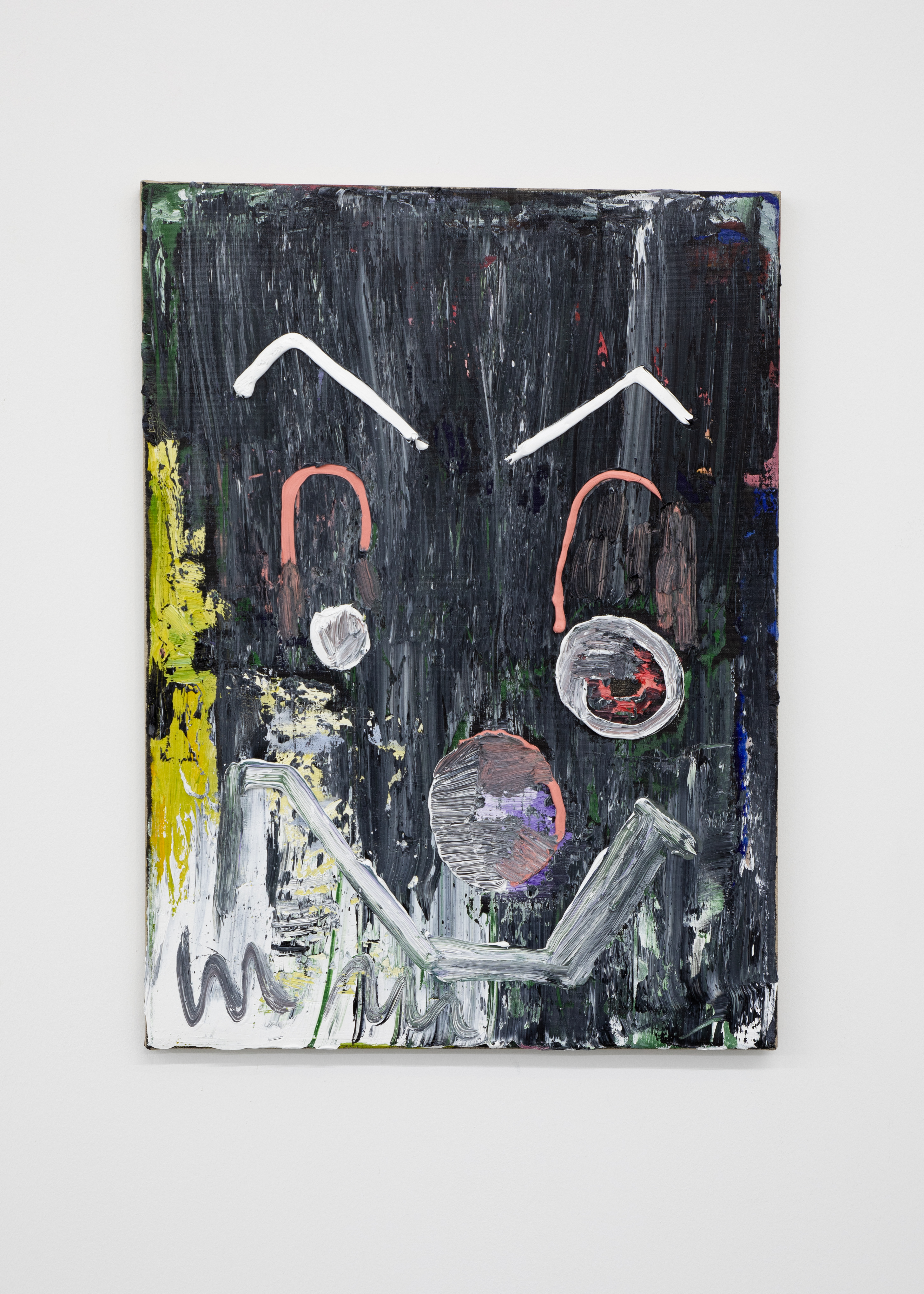 Rufus Michielsen: 'An Orange/A Lemon', 2025. Acrylic and oil on canvas, 68 x 50 cm