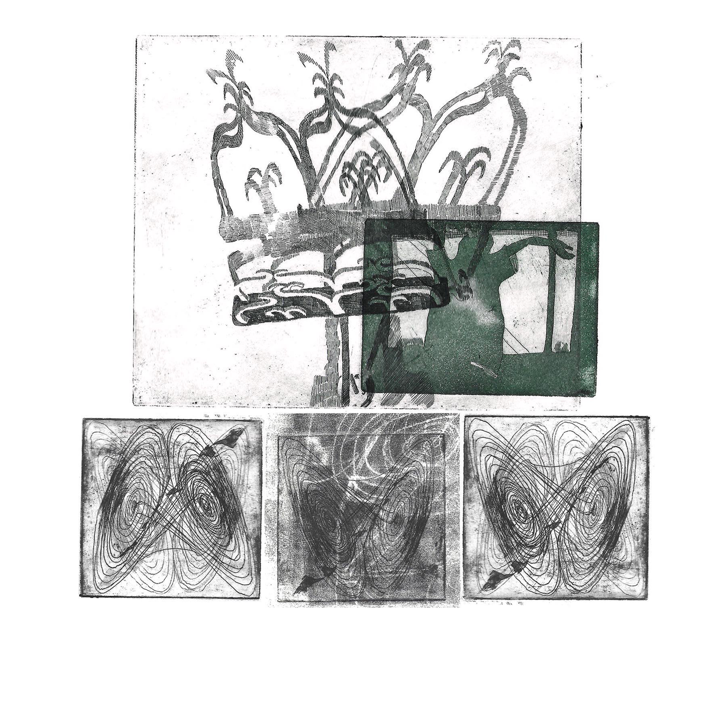 windows with no glass, hard ground and aquatint etching 12x10, 2023