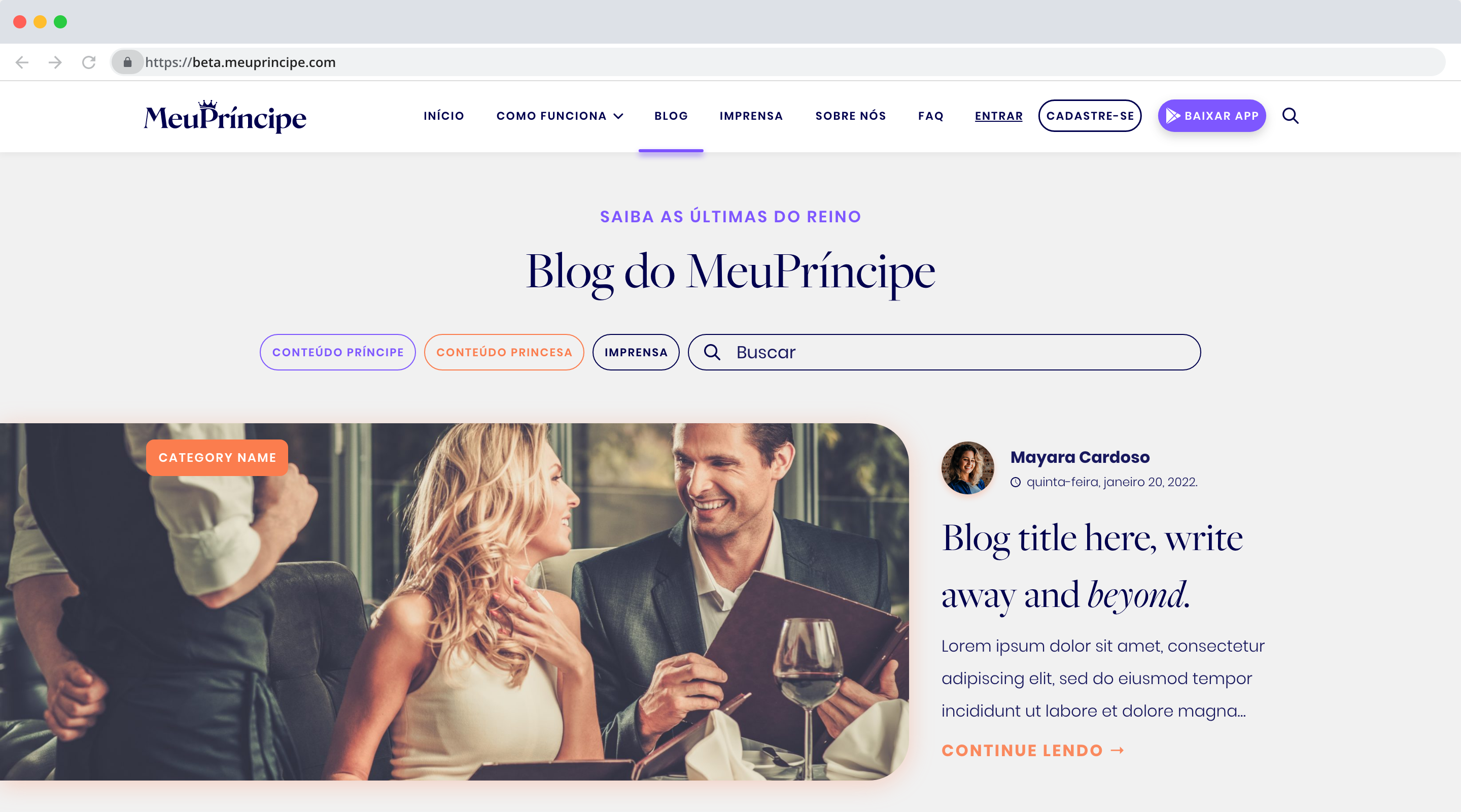 Dating App Blog Page +