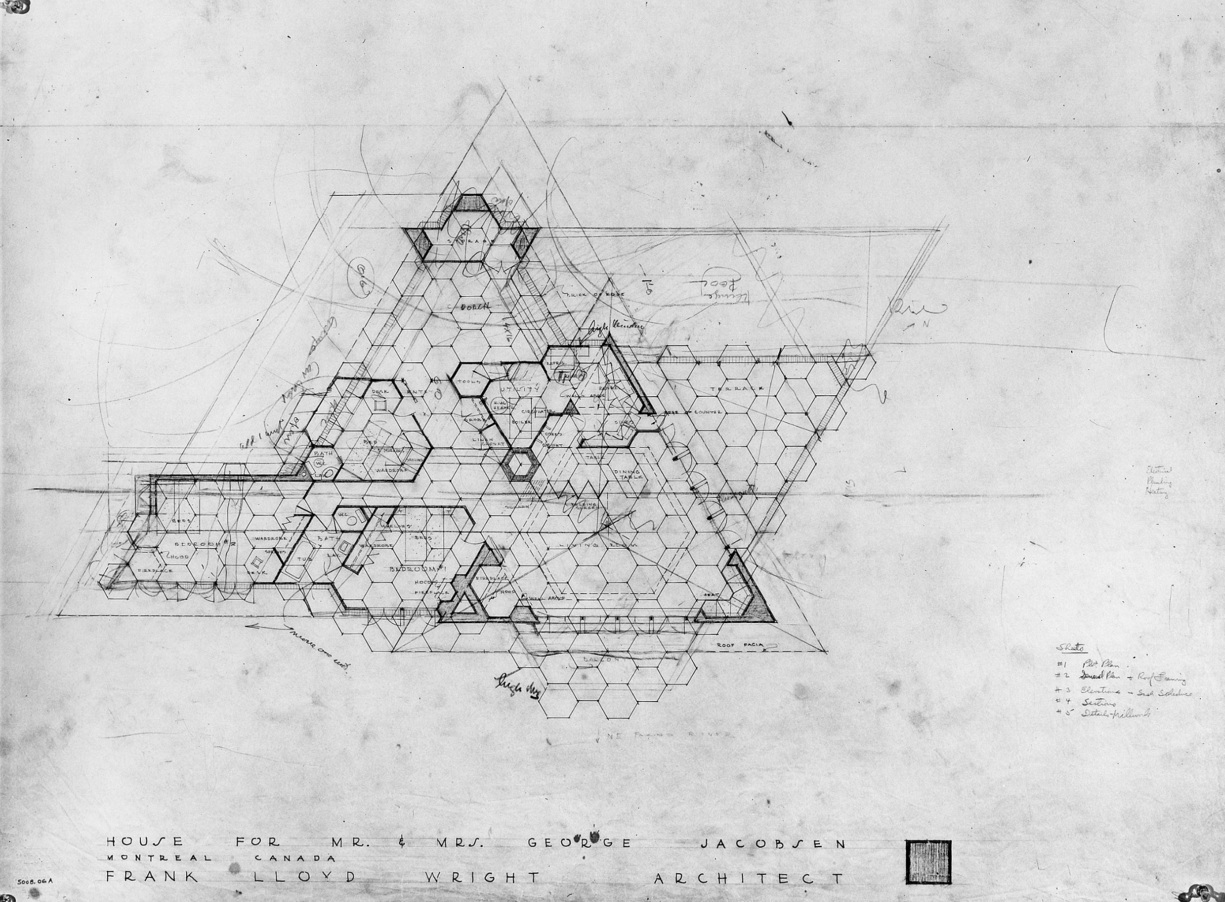 Mr. & Mrs. George Jacobsen House, 1950. Frank Lloyd Wright